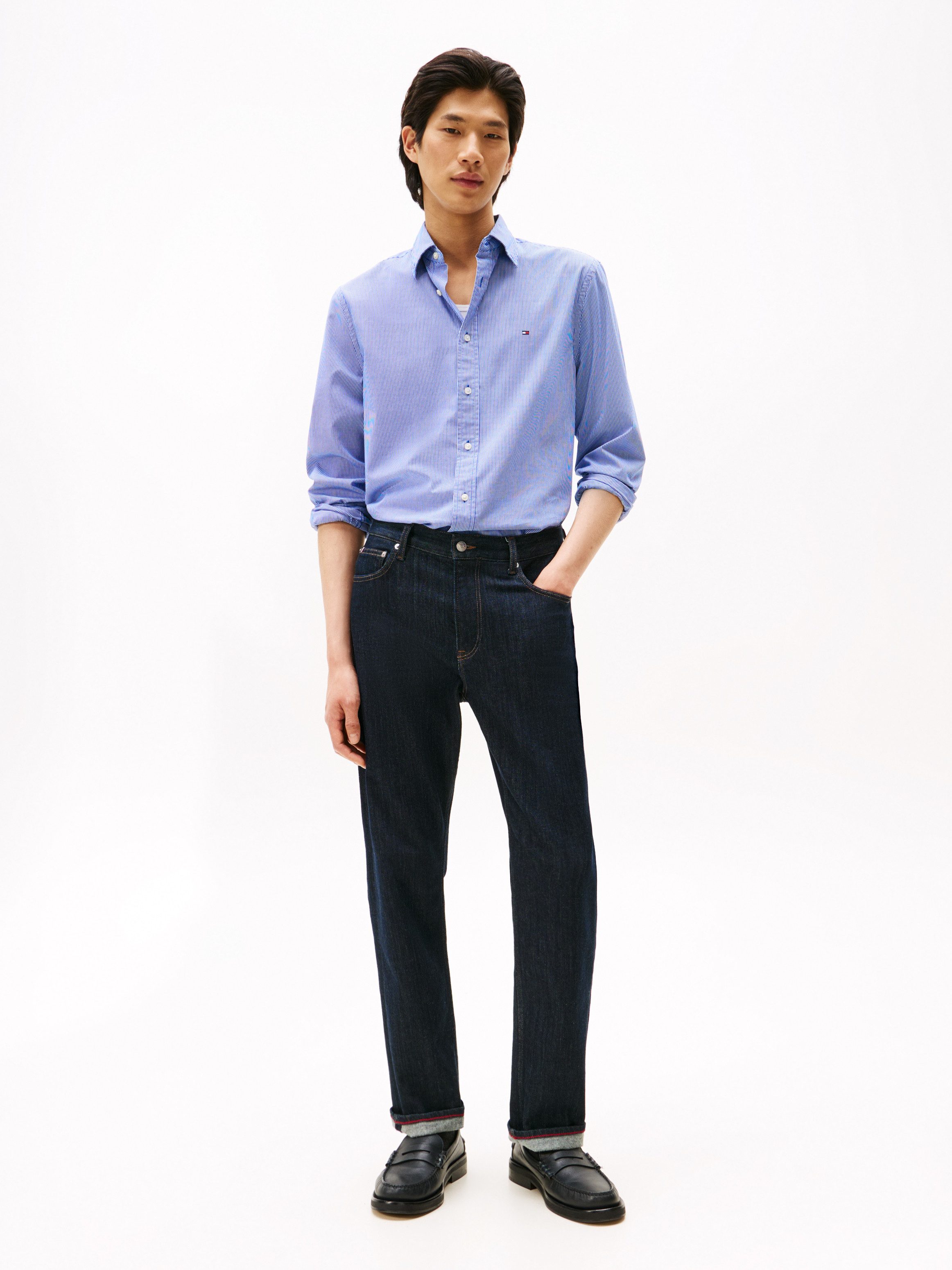 Tommy Hilfiger Overhemd met lange mouwen FLEX POPLIN MICRO GINGHAM
