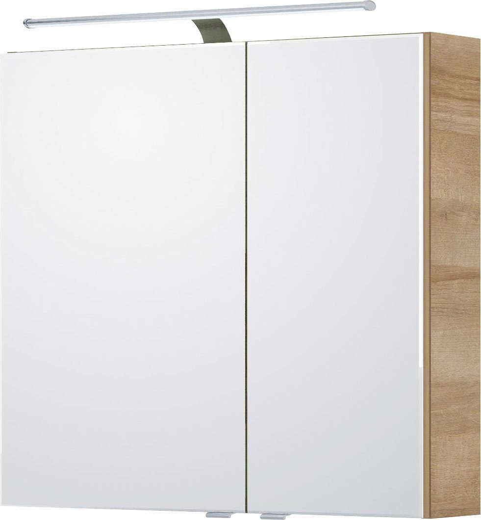 Saphir Spiegelkast 6005 Sprint badkamermeubel, 2 spiegeldeuren, 2 legplanken, 75 cm breed