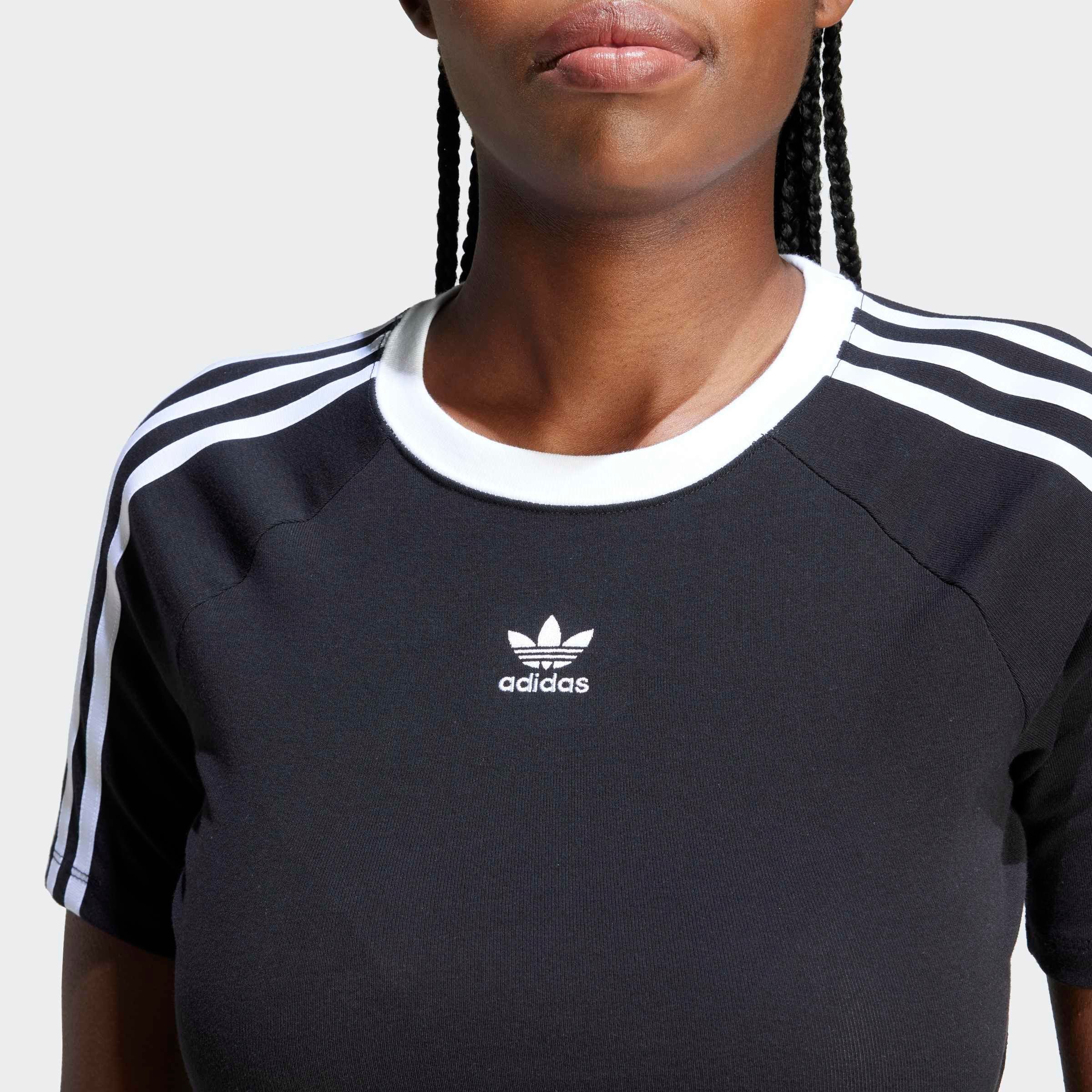 adidas Originals T-shirt 3 S BABY TEE Cropped drie-strepen shirt