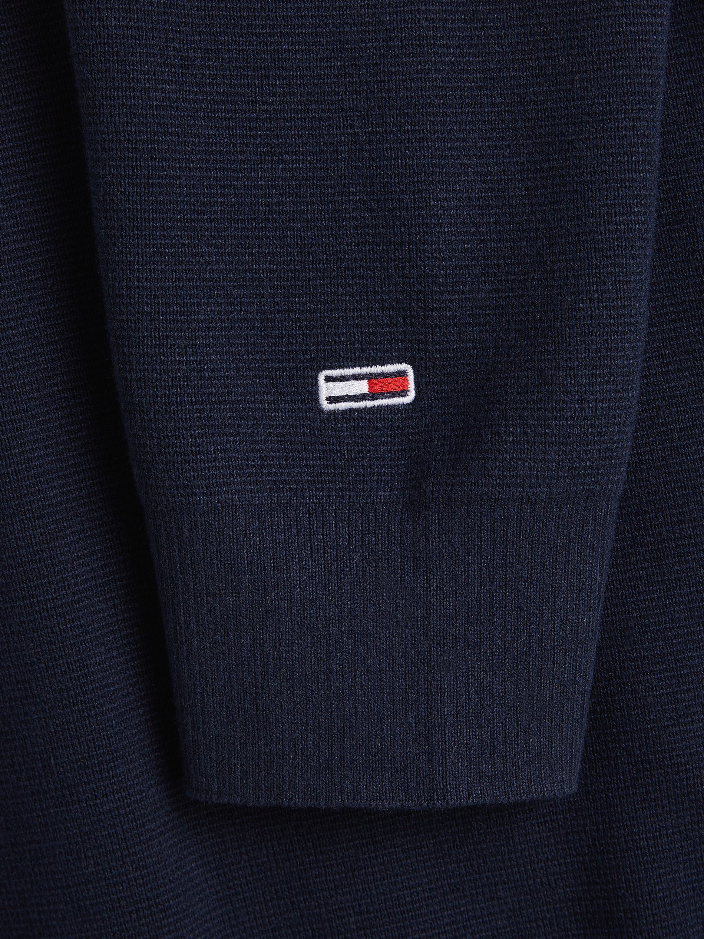 TOMMY JEANS Gebreide trui TJM REG HALF ZIP SWEATER met geborduurd merklogo op de mouw