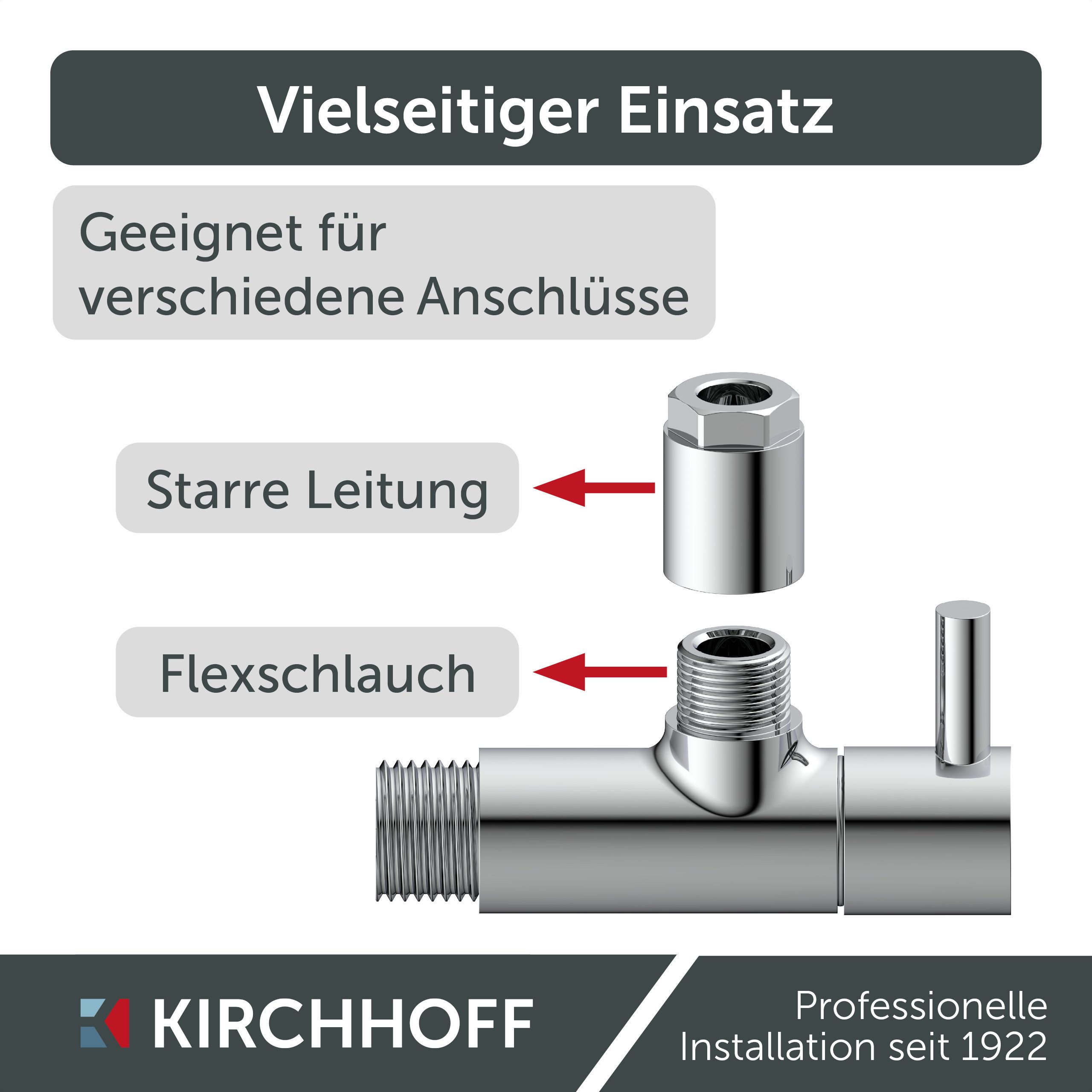 Kirchhoff Hoekventiel JONI Universele hoekventiel met snelsluiting, ½"