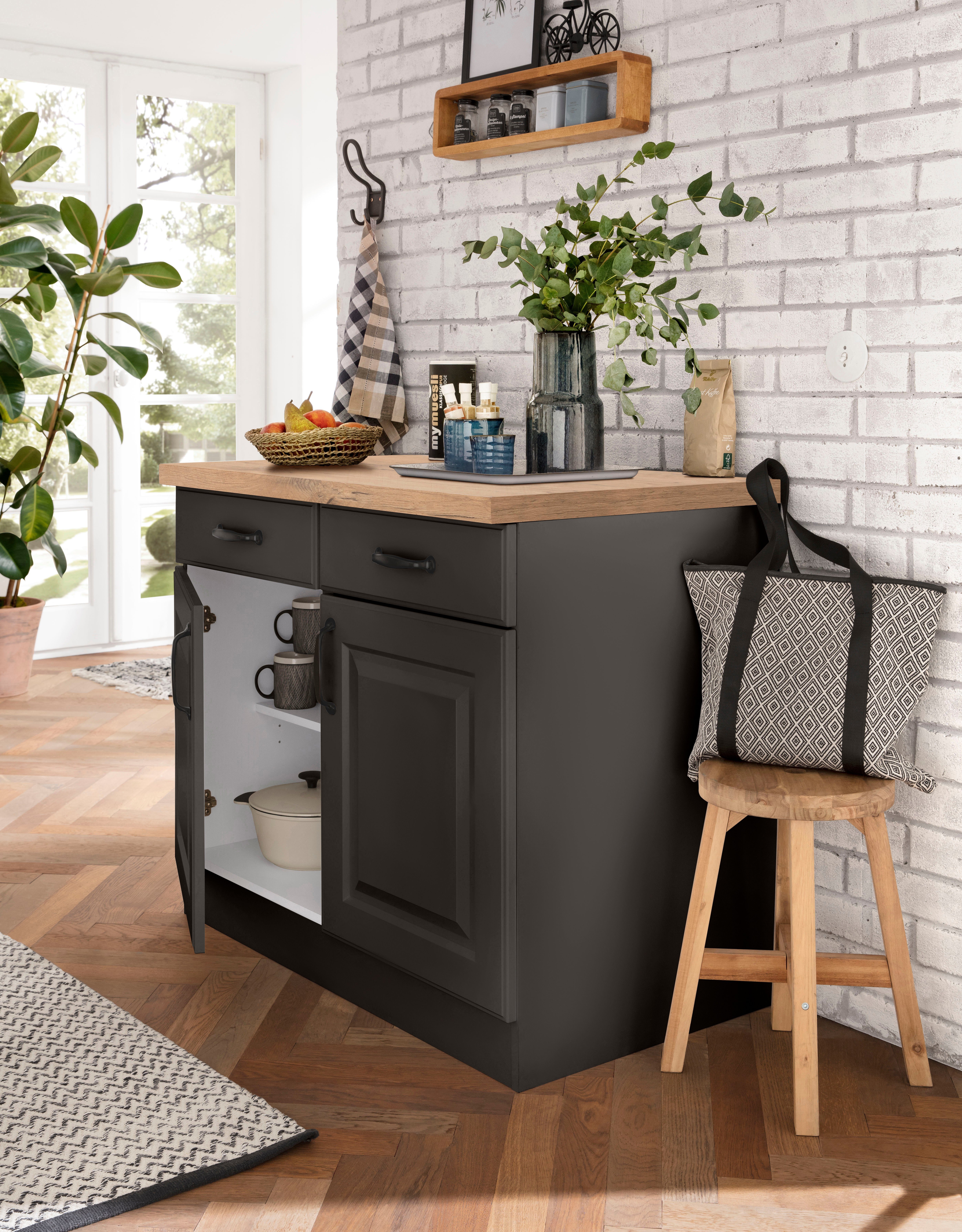 wiho Küchen Onderkast Erla 100 cm breed met vakkenfront