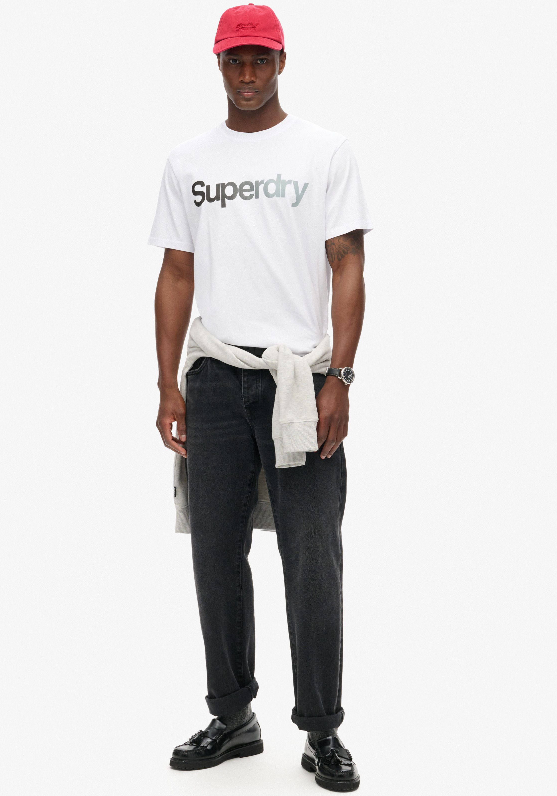 Superdry Shirt met ronde hals CORE LOGO FADE LOOSE TEE