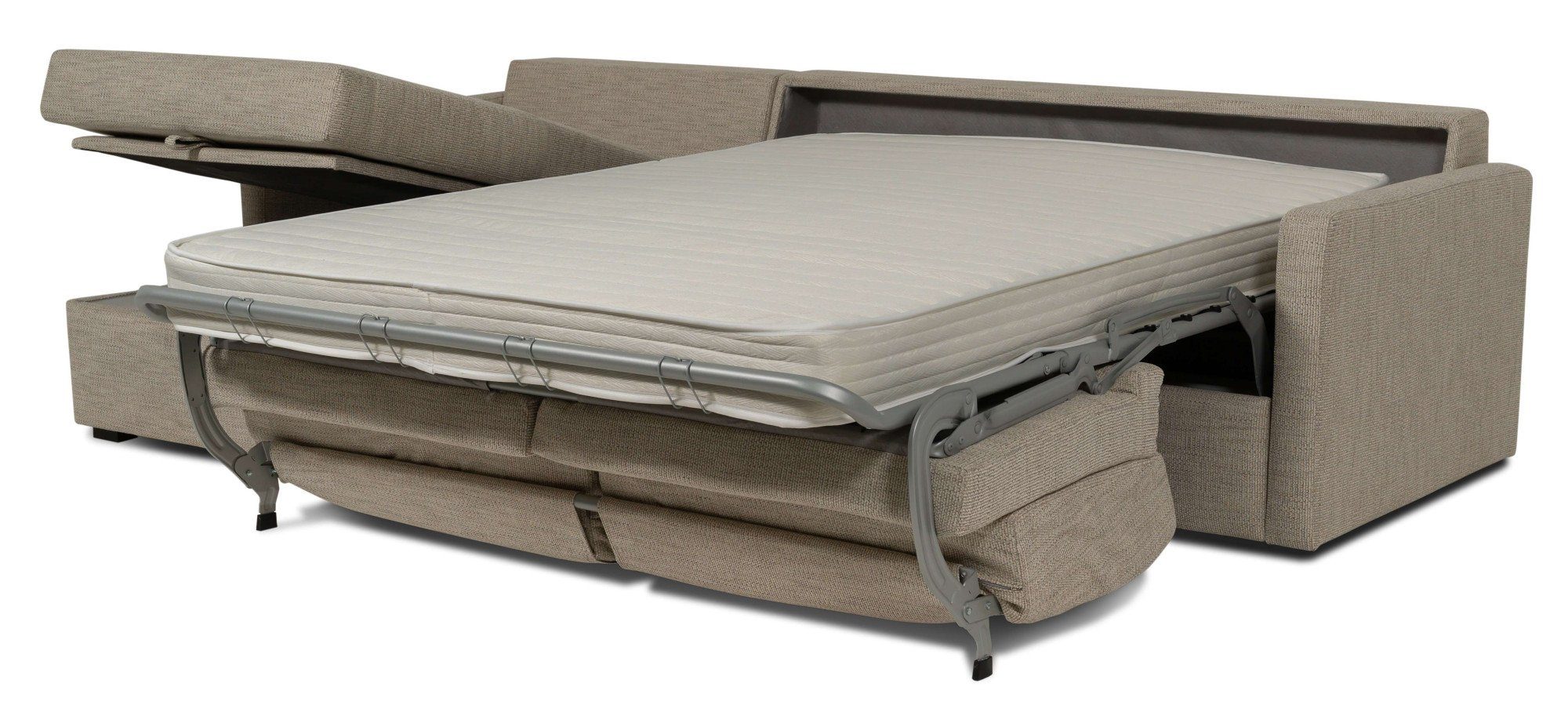 Places of Style Slaapbank GOLDPOINT hoekbank 264 cm, ligoppervlak (140/200 cm), L-vorm, Slaapfunctie, Bonell-binnenveringsmatras en volwaardige bedfunctie