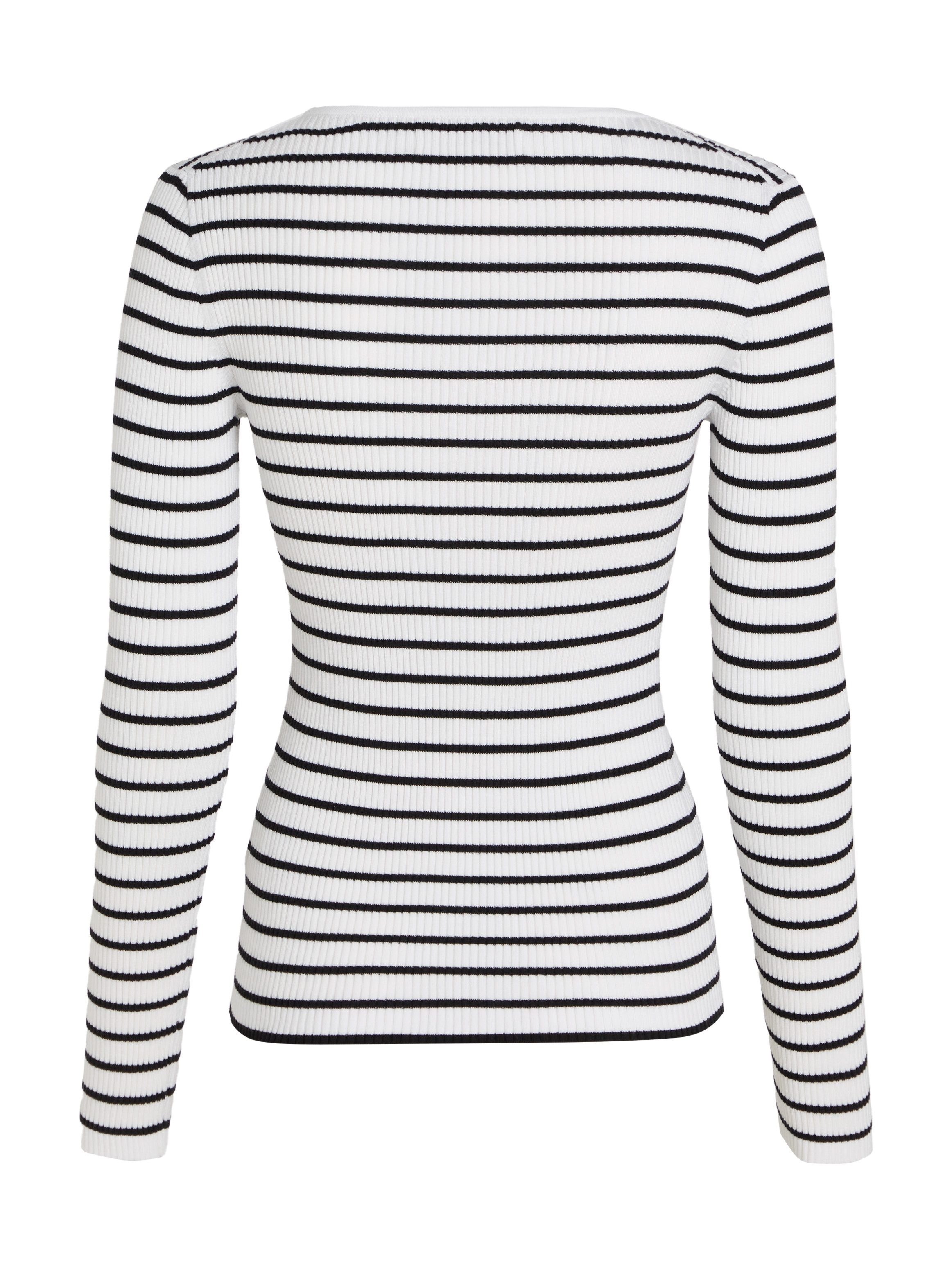 Calvin Klein Trui met ronde hals WOVEN LABEL TIGHT SWEATER