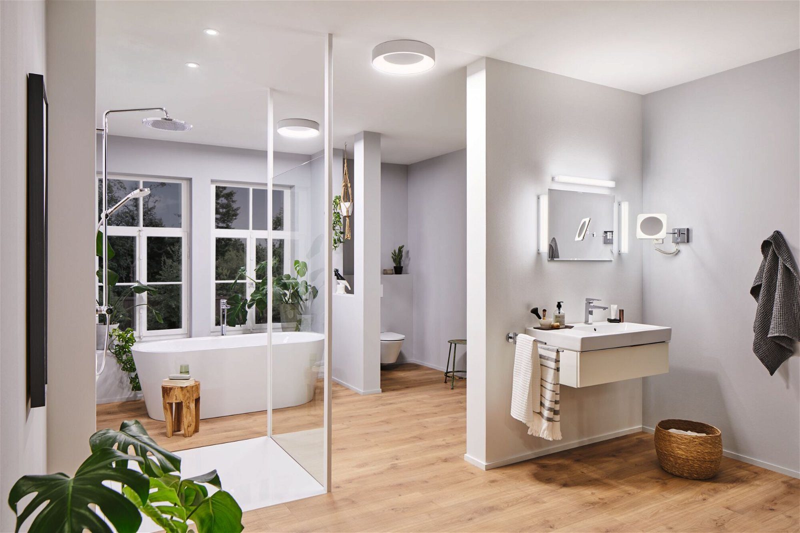 Paulmann Led-wandlamp Jora IP44 Witte Schakelaar 60lm 230V 3,3W Chroom, Wit, Spiegel (1 stuk)