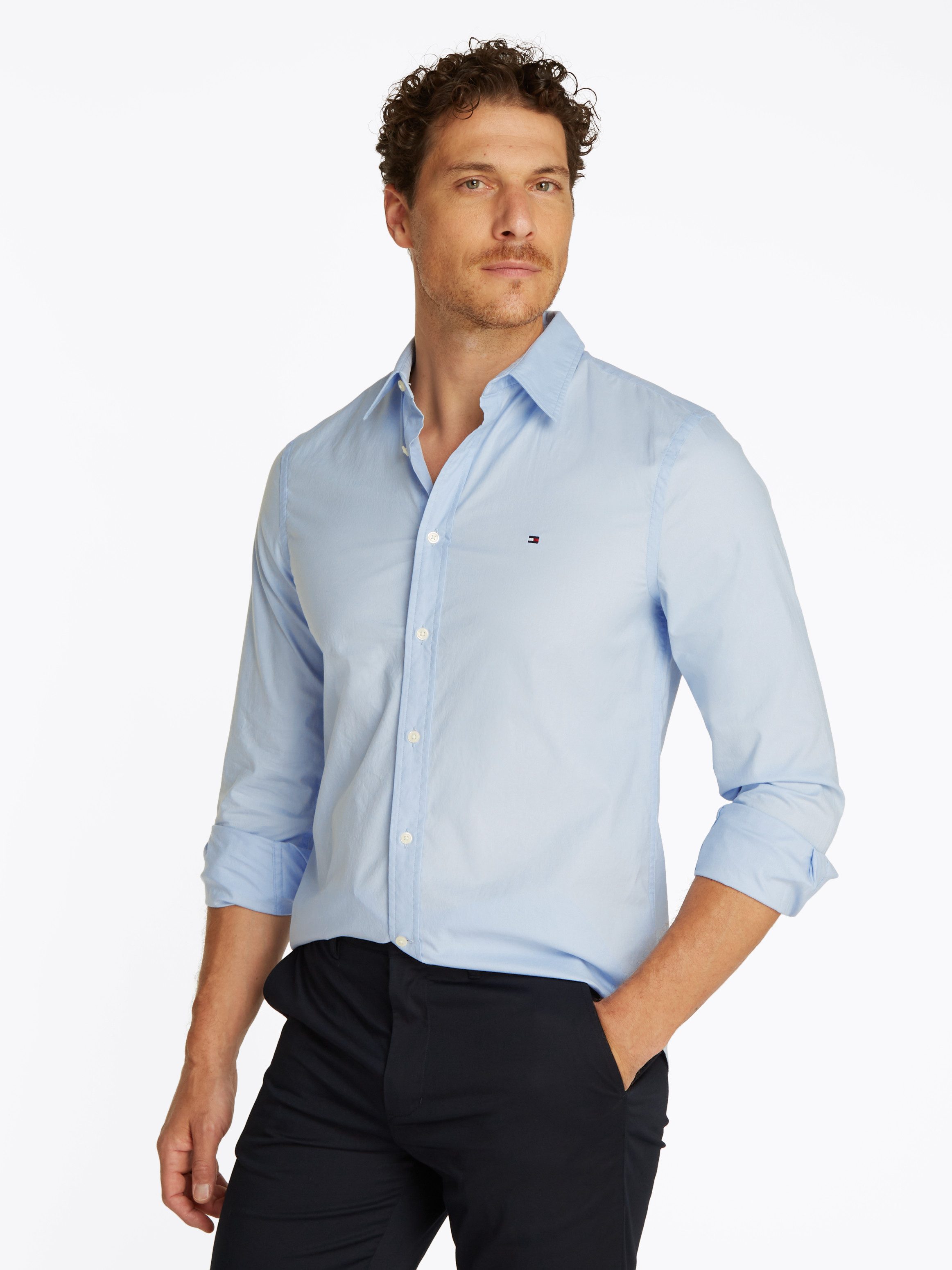 Tommy Hilfiger Businessoverhemd FLEX POPLIN KENT COLLAR SF SHIRT