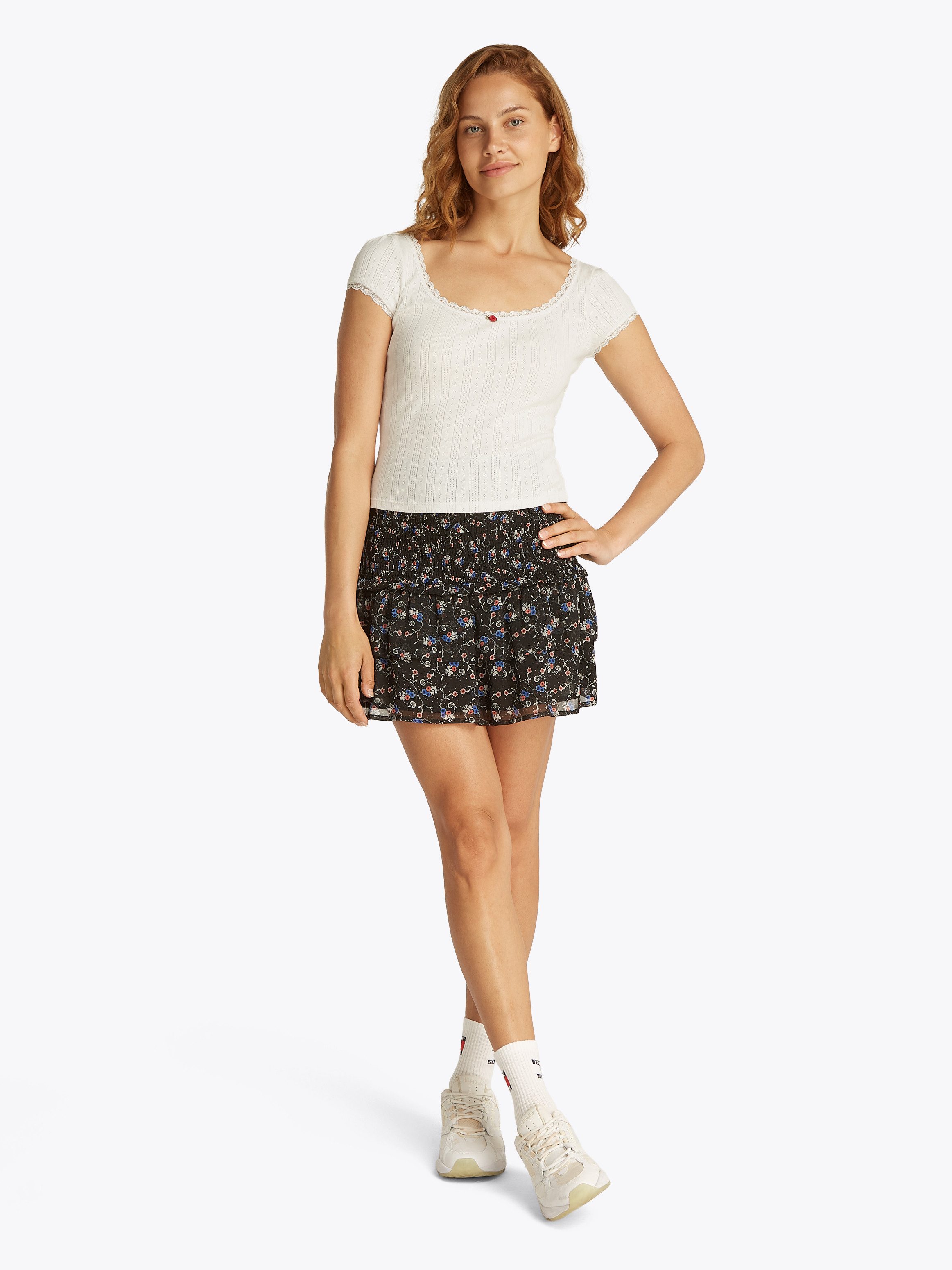 TOMMY JEANS T-shirt TJW SLIM SH POINTELLE SS TEE EXT