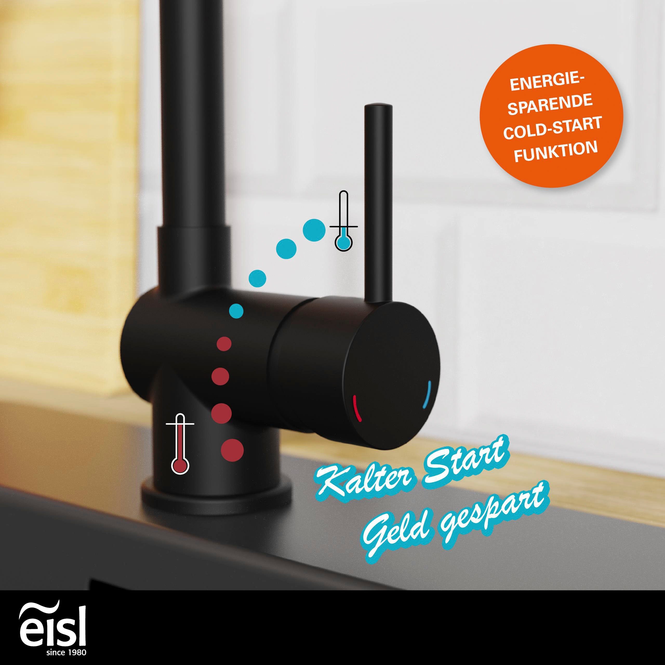 Eisl Gootsteen kraan Futura energiebesparende cold-start-functie, 360° draaibaar, geluidsarm