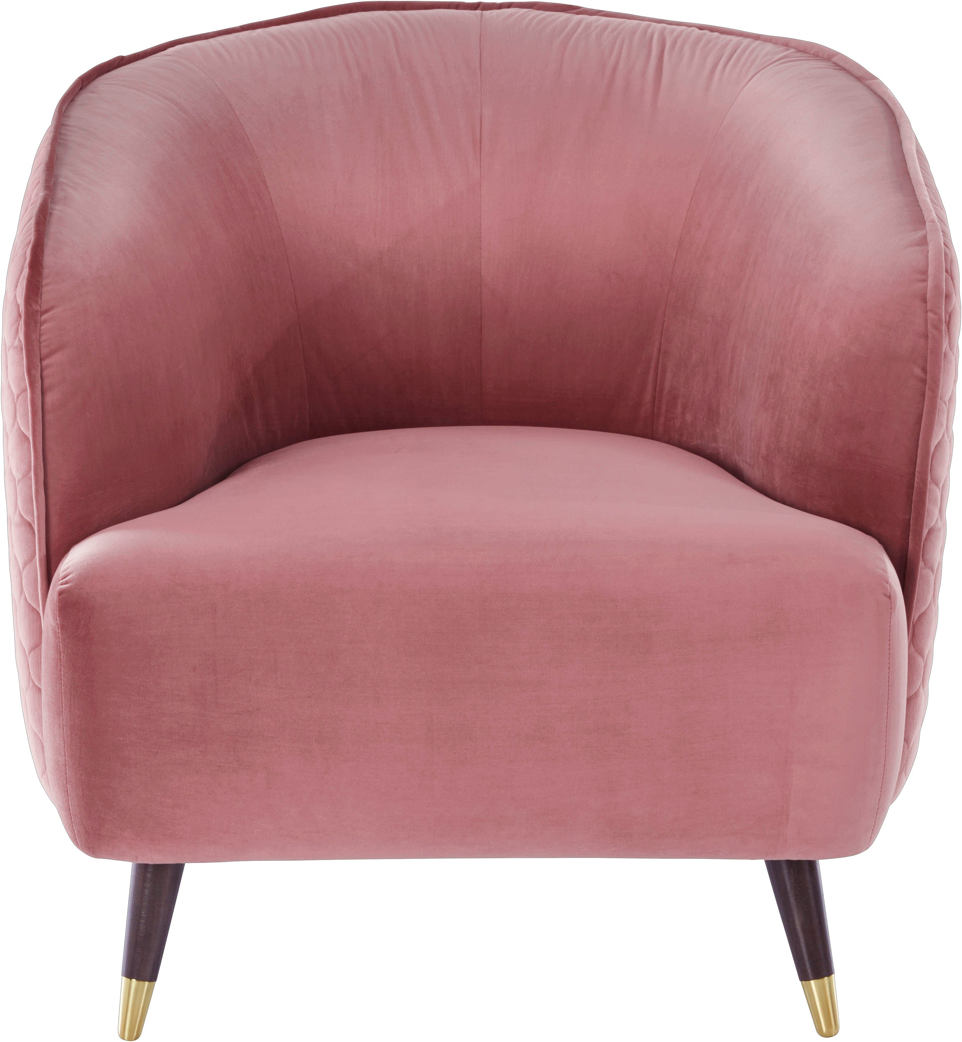 Guido Maria Kretschmer Home&Living Fauteuil Oradea cocktailstoel met elegante stiksels op achterzijde van de rugleuning