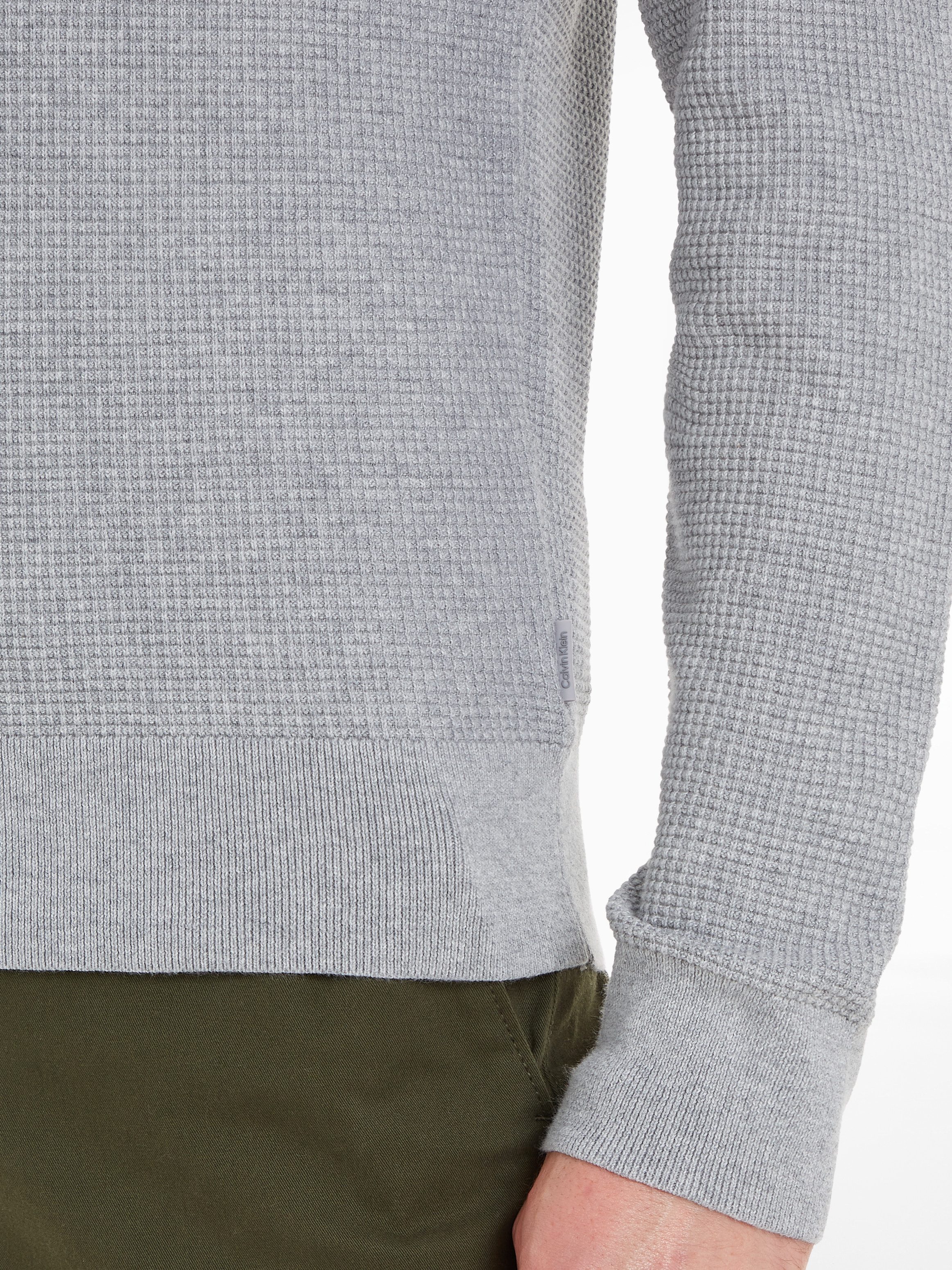 Calvin Klein Trui met ronde hals WAFFLE STRUCTURE SWEATER