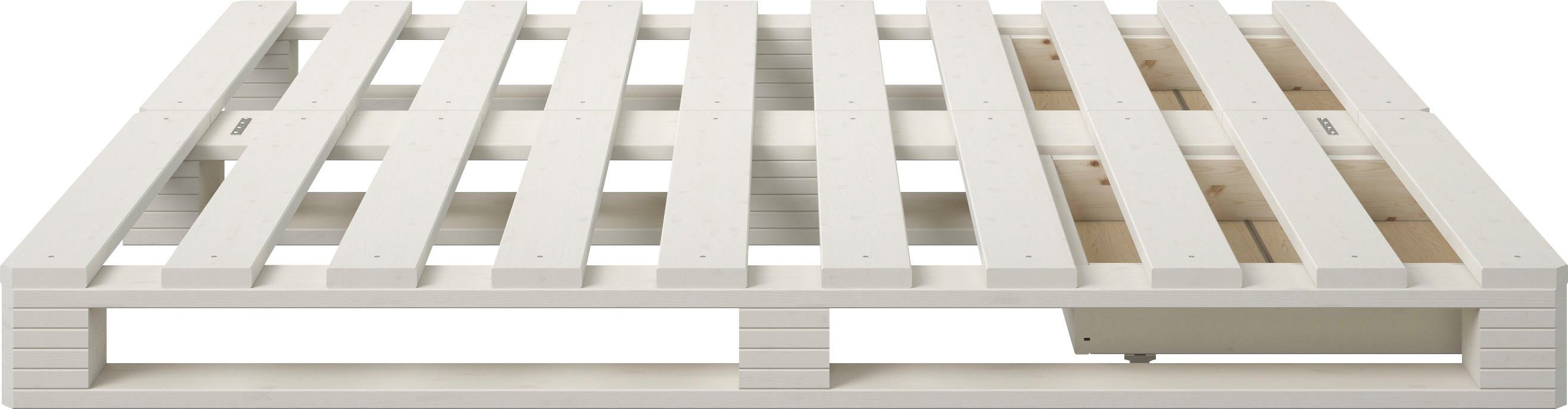 Home affaire Palletbed "ALASCO" BESTSELLER! Met lade gecertificeerd massief hout, uit te breiden tot tweepersoons- of familiebed