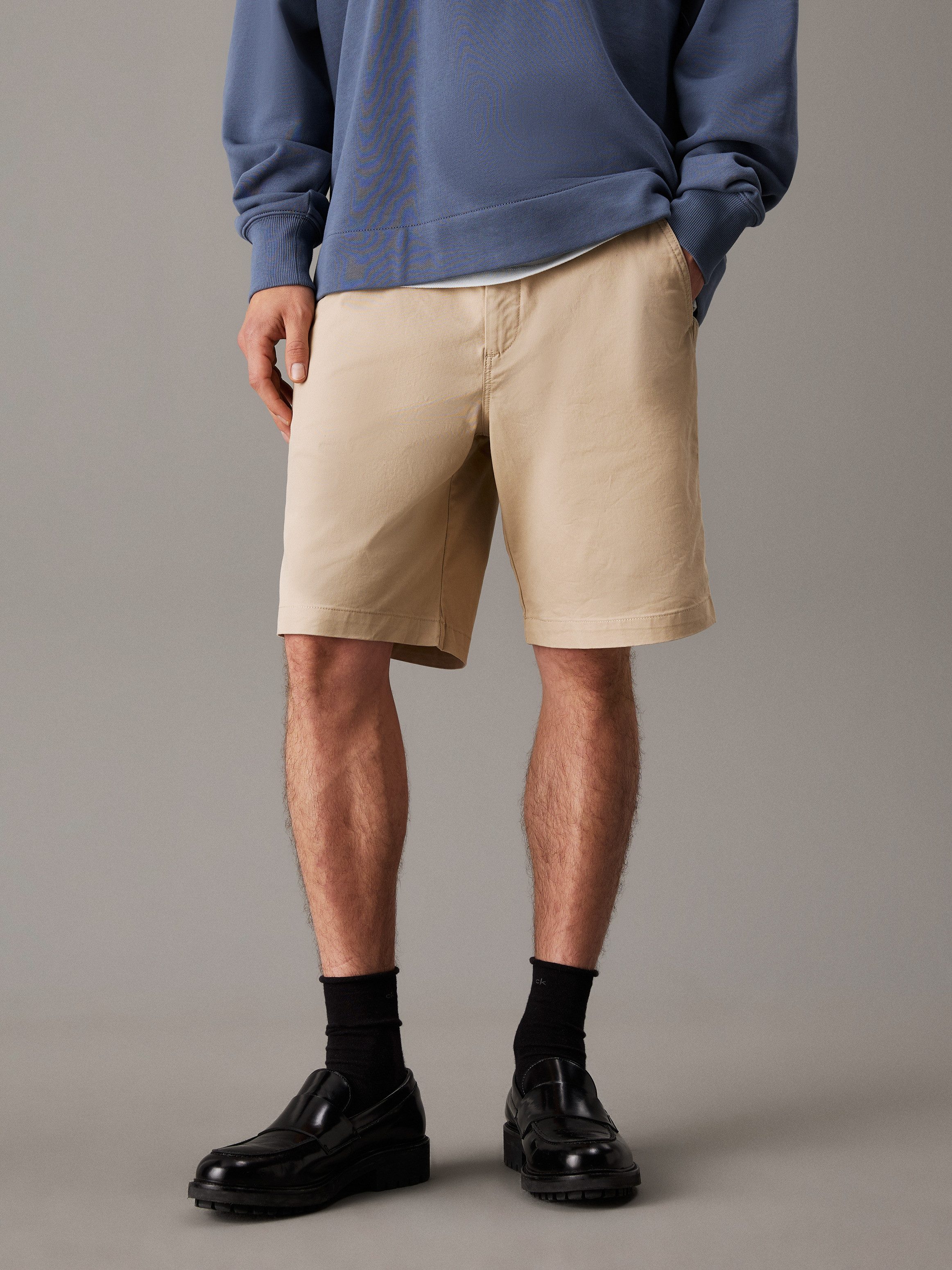 Calvin Klein Chino-short COTTON CHINO SHORT 9 IN heren shorts maat 30 beige