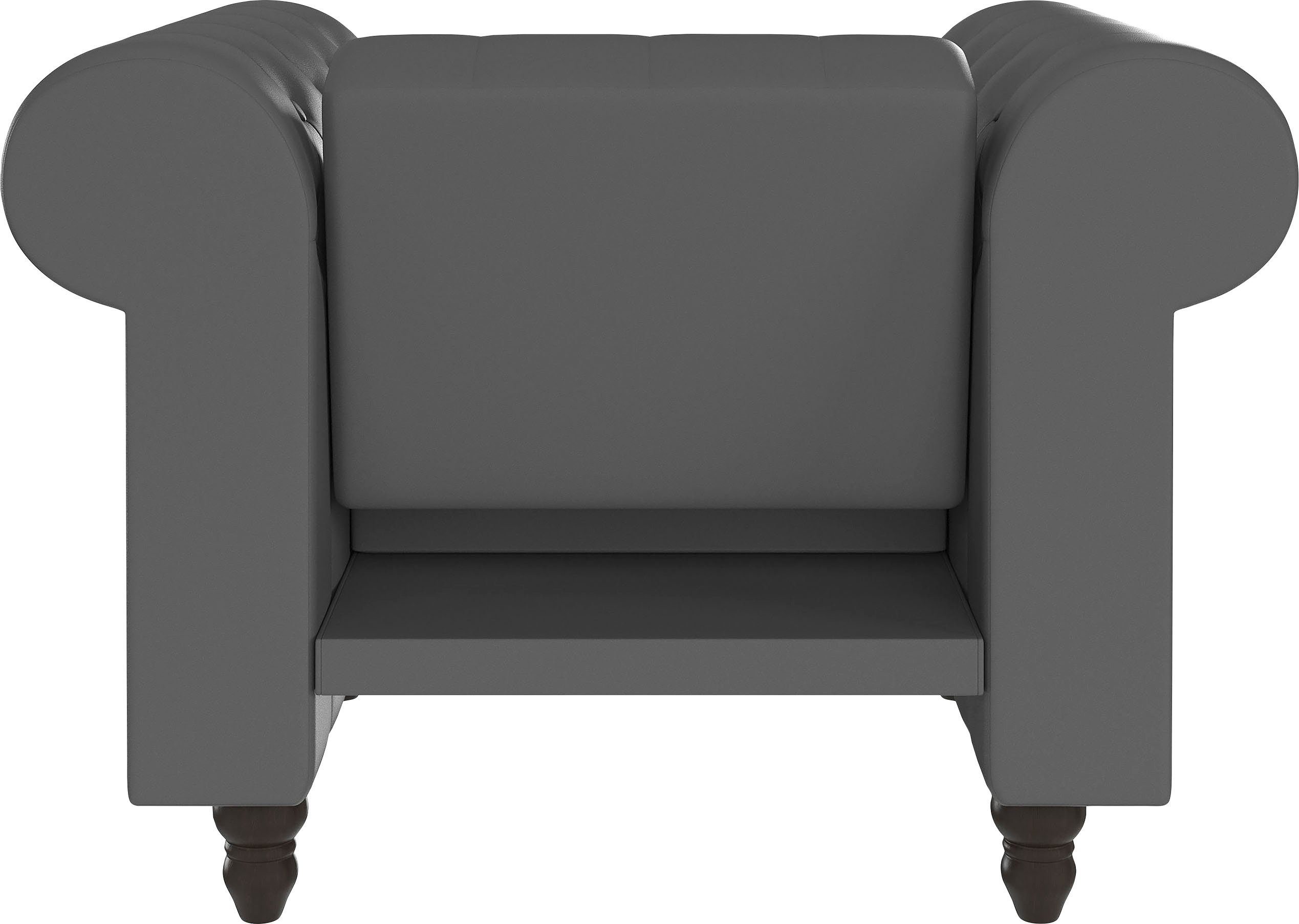 Dorel Home Chesterfield-fauteuil Felix met rugleuning 3-voudig verstelbaar, benen massief hout, zithoogte 46 cm