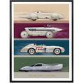 wall-art poster vintage auto retro raceauto (1 stuk) multicolor