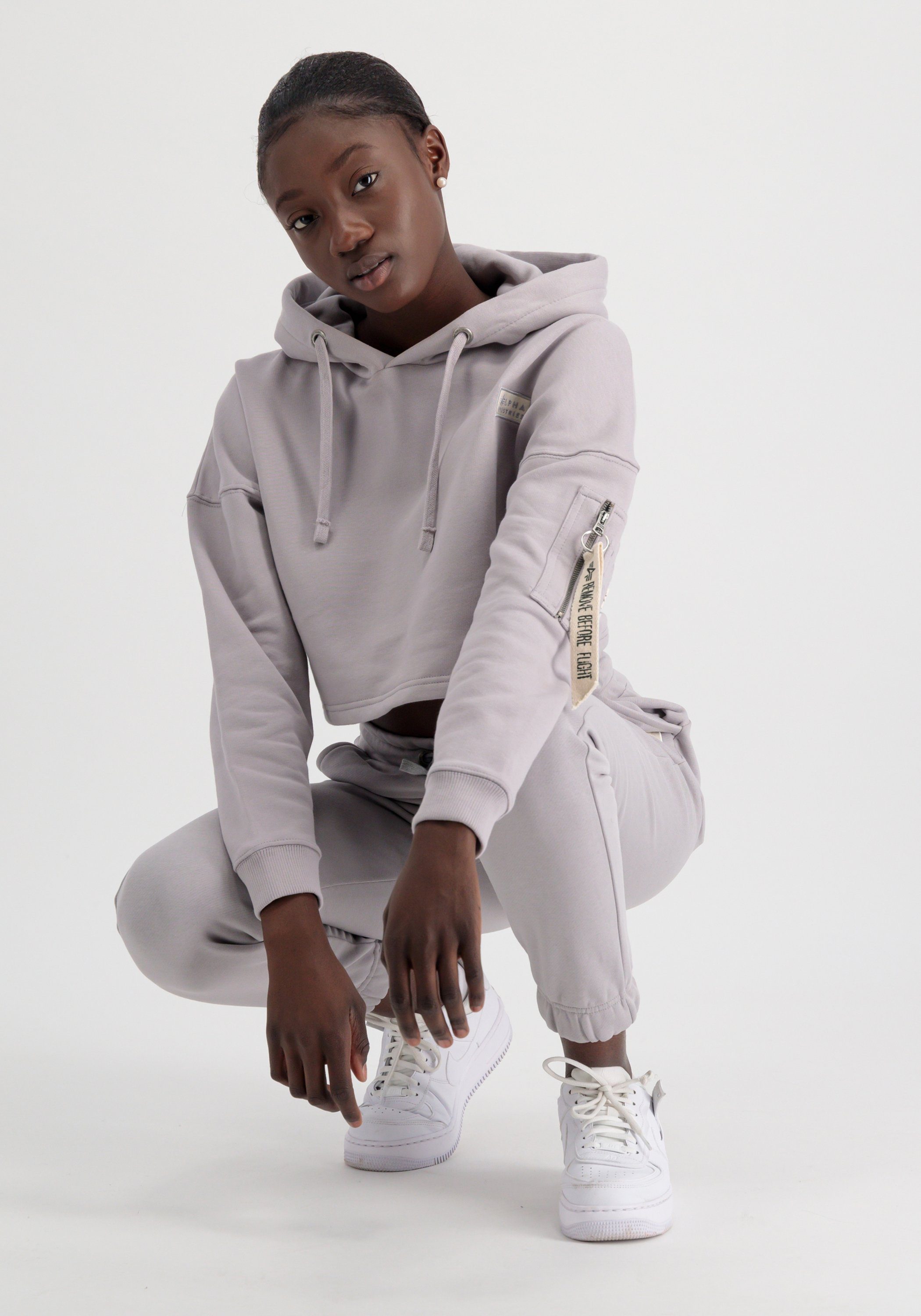 Alpha Industries Hoodie Alpha Industries Women - Hoodies Organics Cropped OS Hoodie Wmn