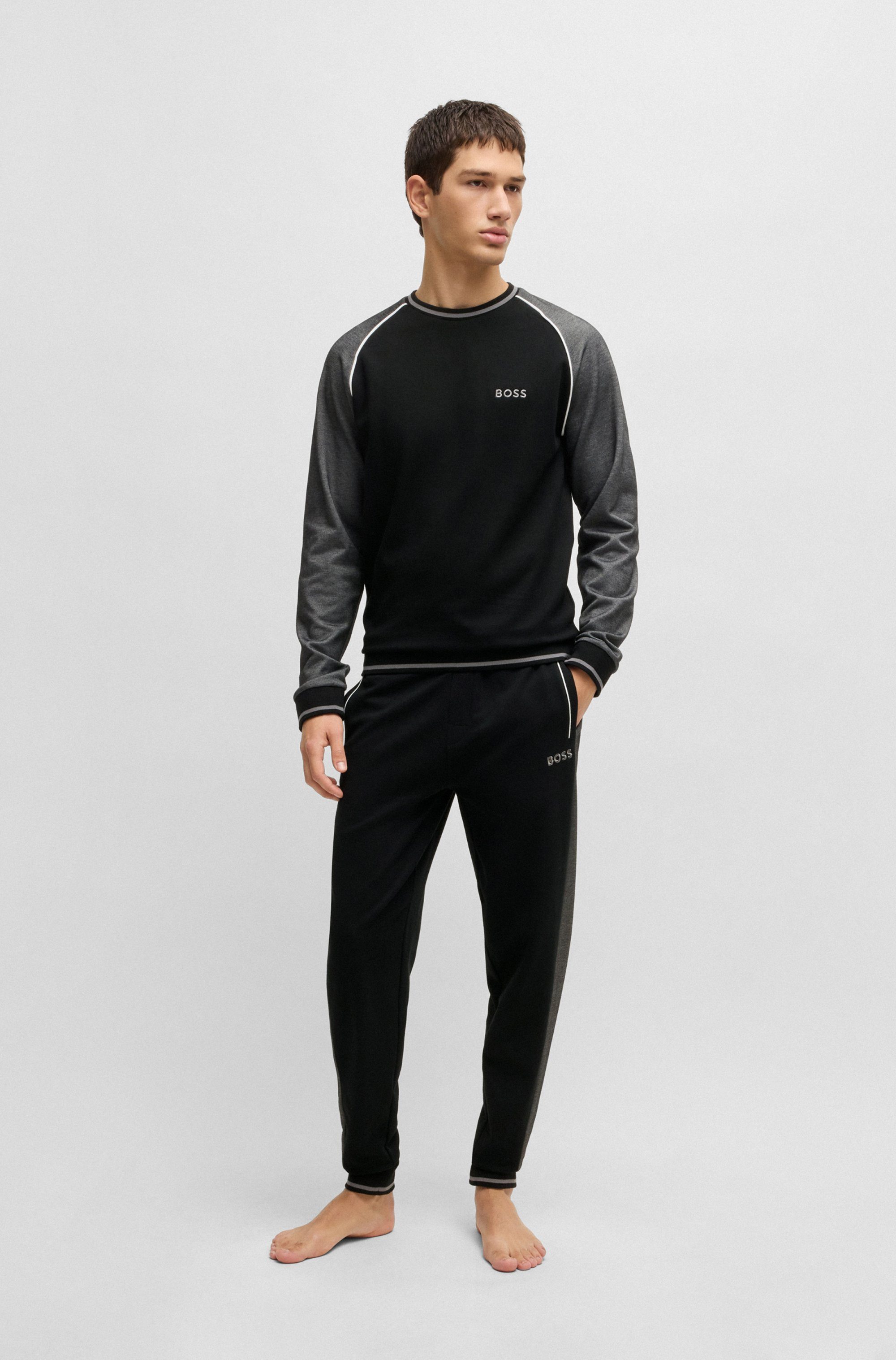BOSS Sweatshirt met contrastkleurige details