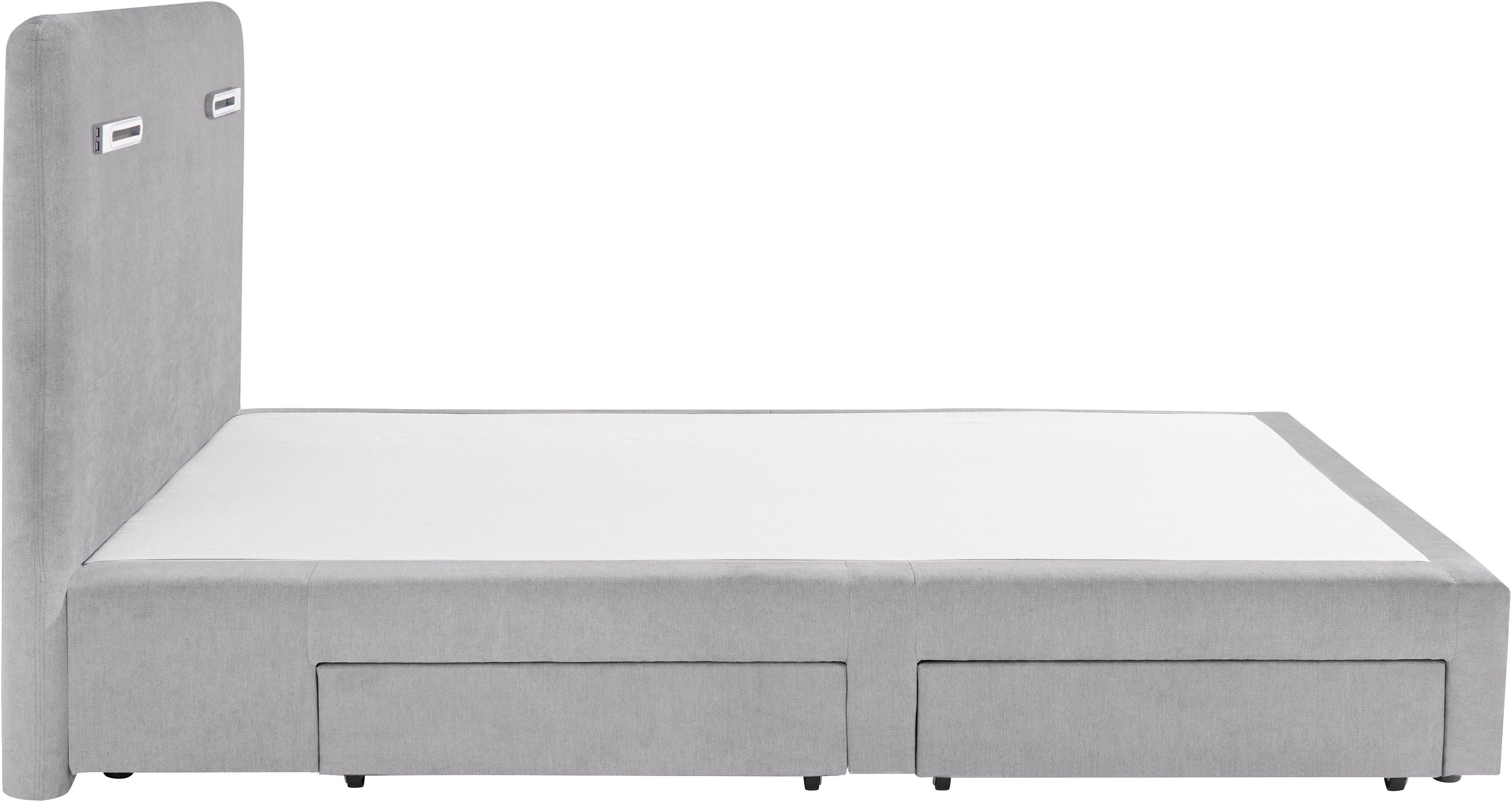 INOSIGN Boxspring Luan Laden, ledverlichting en topmatras, in breedte 120 cm en 180 cm