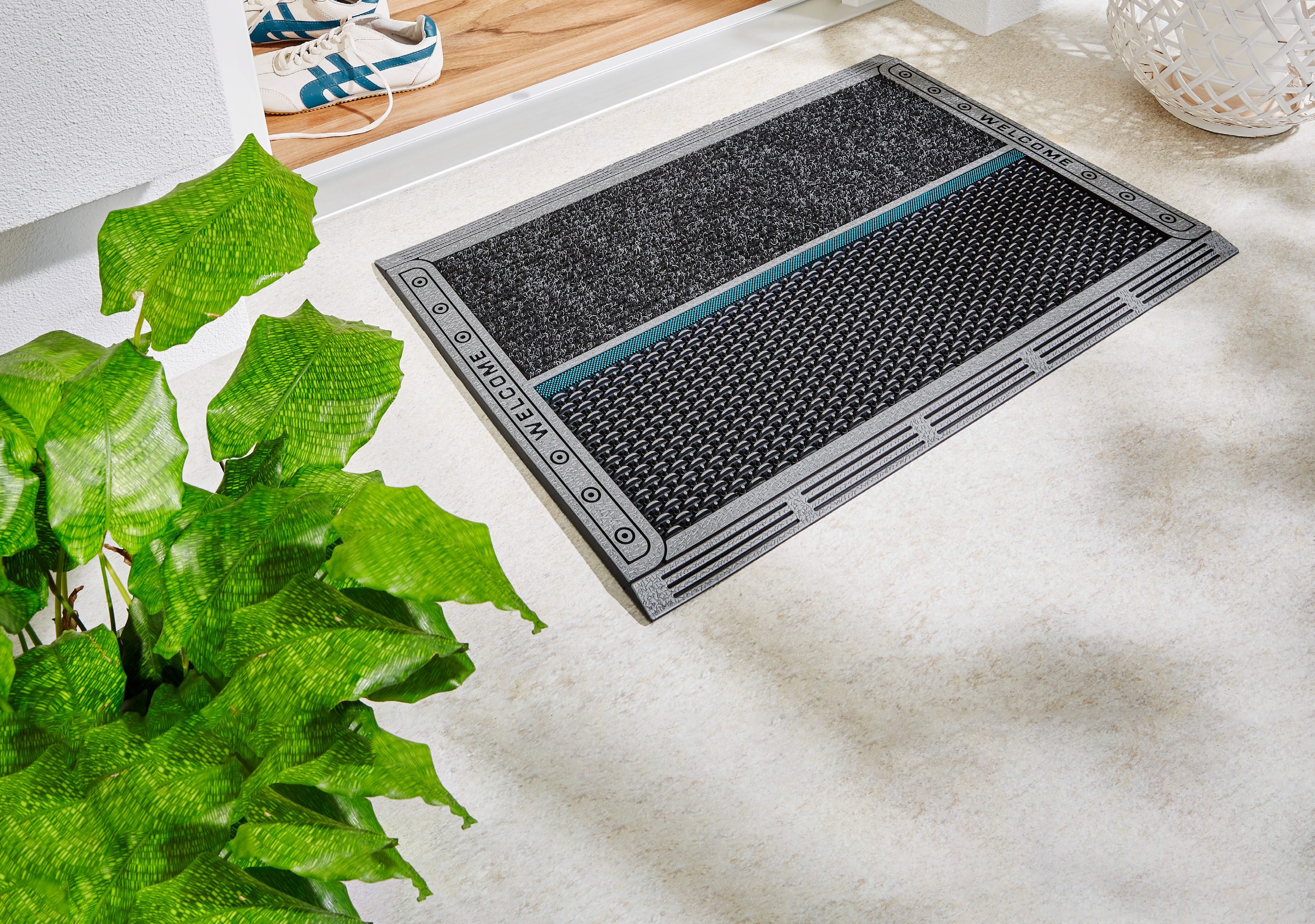 Home2Fashion Mat Clean Colorado RE Vuilafstotende mat, met tekst, robuust, geschikt voor binnen en buiten