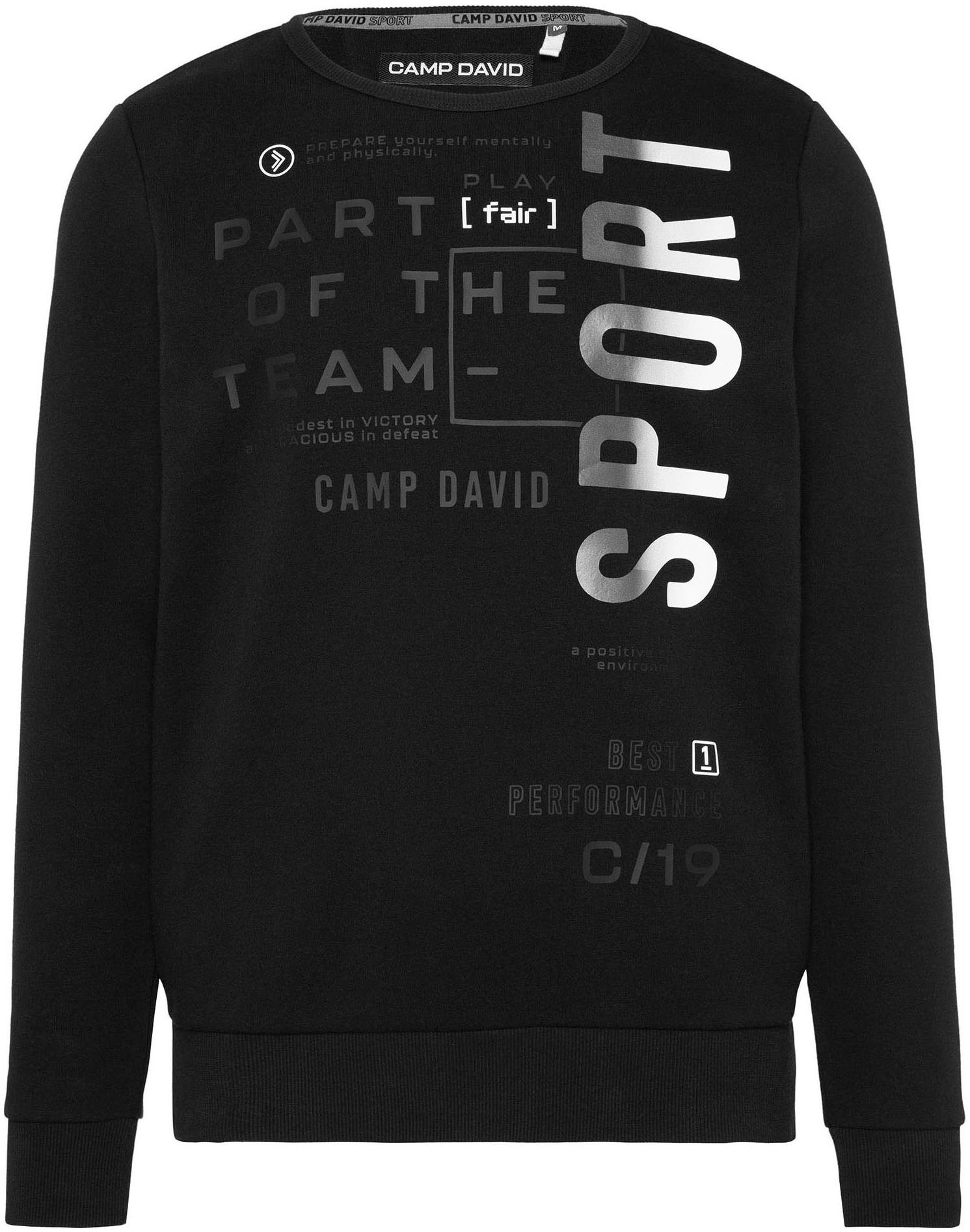 CAMP DAVID Sweatshirt met belettering