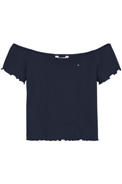tommy hilfiger t-shirt off-shoulder blauw
