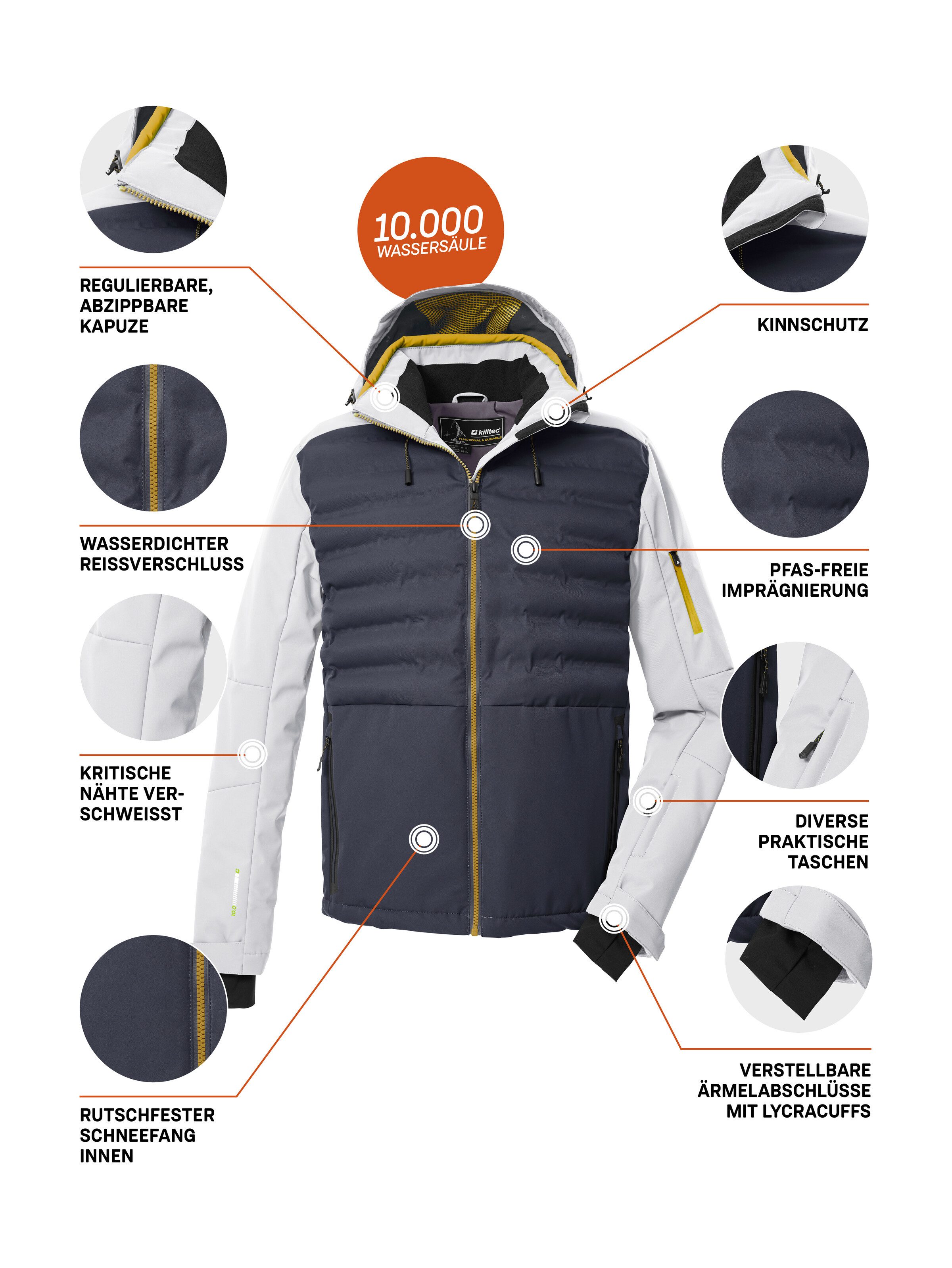 Killtec Ski-jack KSW 72 MN SKI JCKT Moderne hybride look, winddicht, waterafstotend, ademend