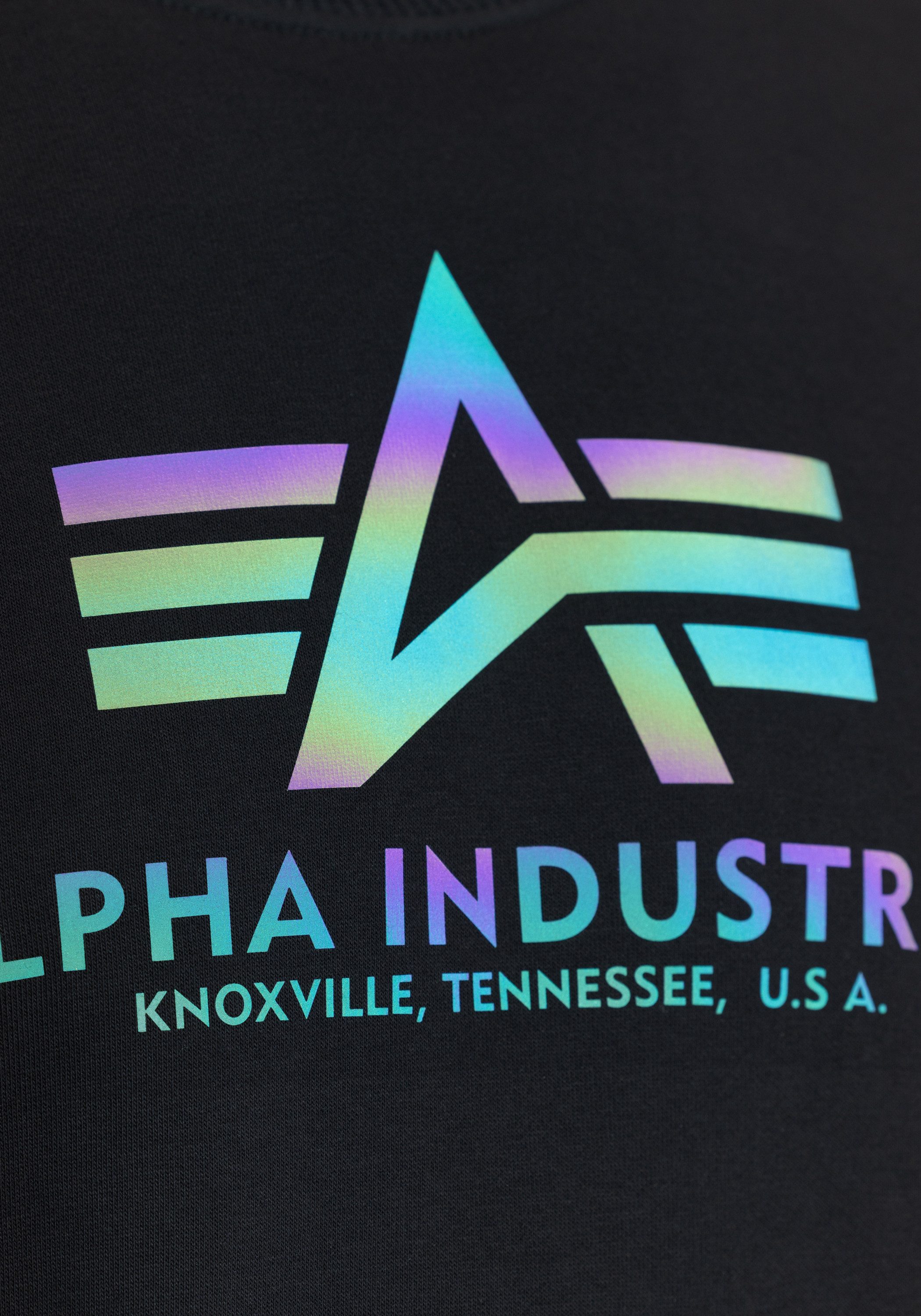 Alpha Industries Sweater Basic Sweatshirt Rainbow Refl. Print Big Logo