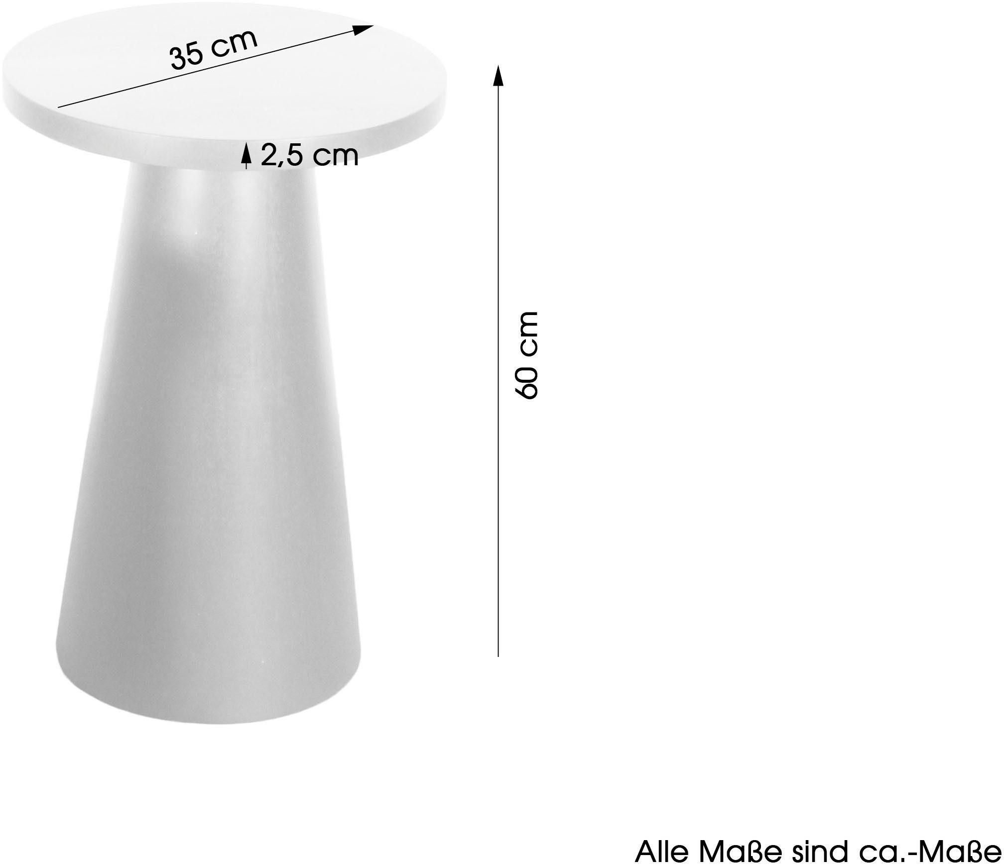 byLIVING Bijzettafel Kegel uit massief hout in zwart of white wash, verschillende maten