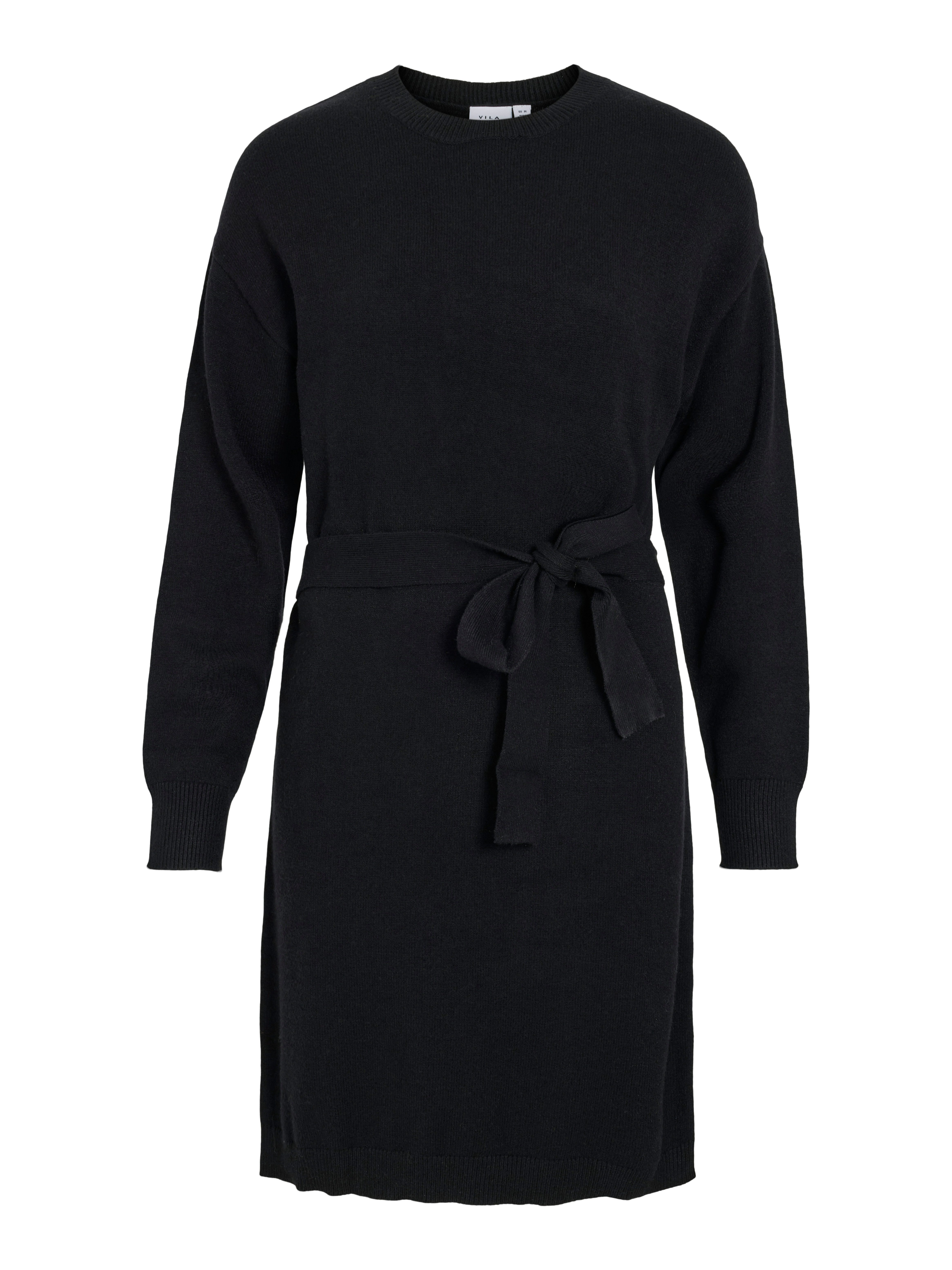 Vila Gebreide jurk VIRIL O-NECK L S BELT KNIT DRESS NOOS