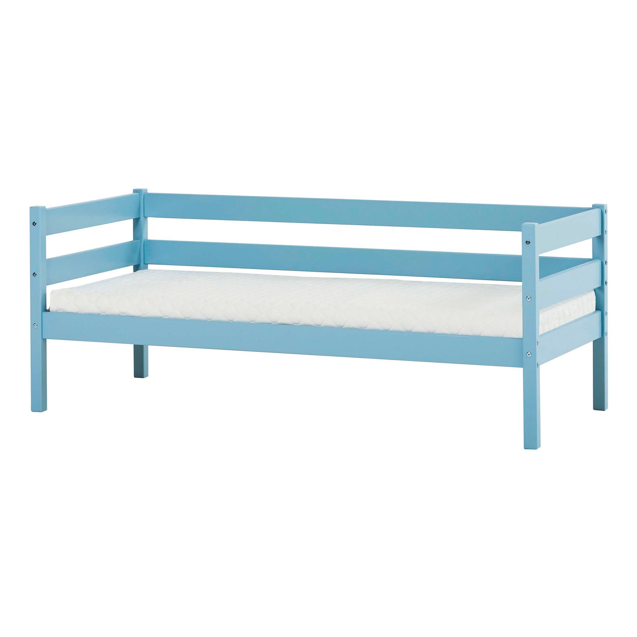 Hoppekids 1-persoonsledikant ECO Comfort kinderbed, massief grenenhout, tienerbed inclusief lattenbodem (set) eenpersoonsbedden blauw