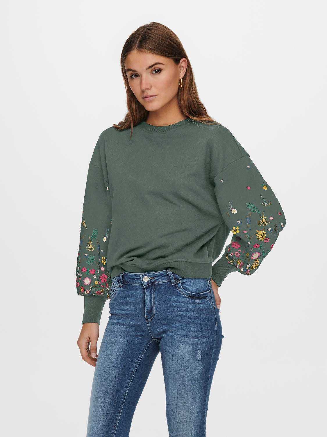 Only Sweatshirt ONLBROOKE L/S O-NECK FLOWER SWT
