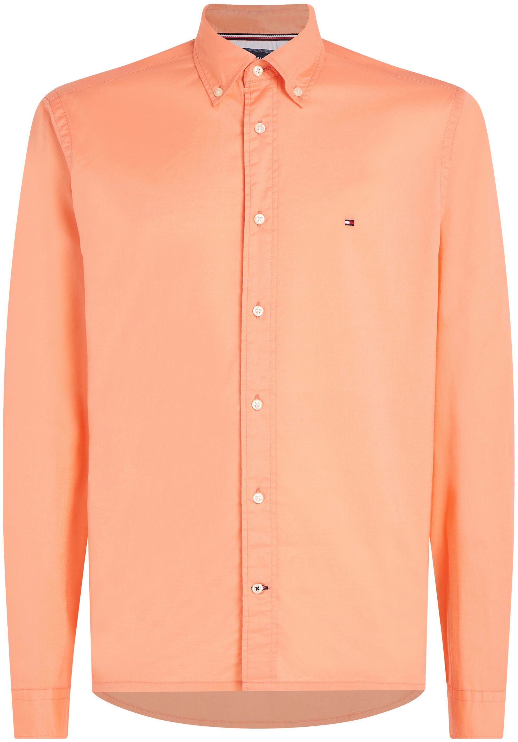Tommy Hilfiger Overhemd met lange mouwen FLEX POPLIN RF SHIRT met tommy hilfiger labelschild binnenin de knoopsluiting (1-delig)