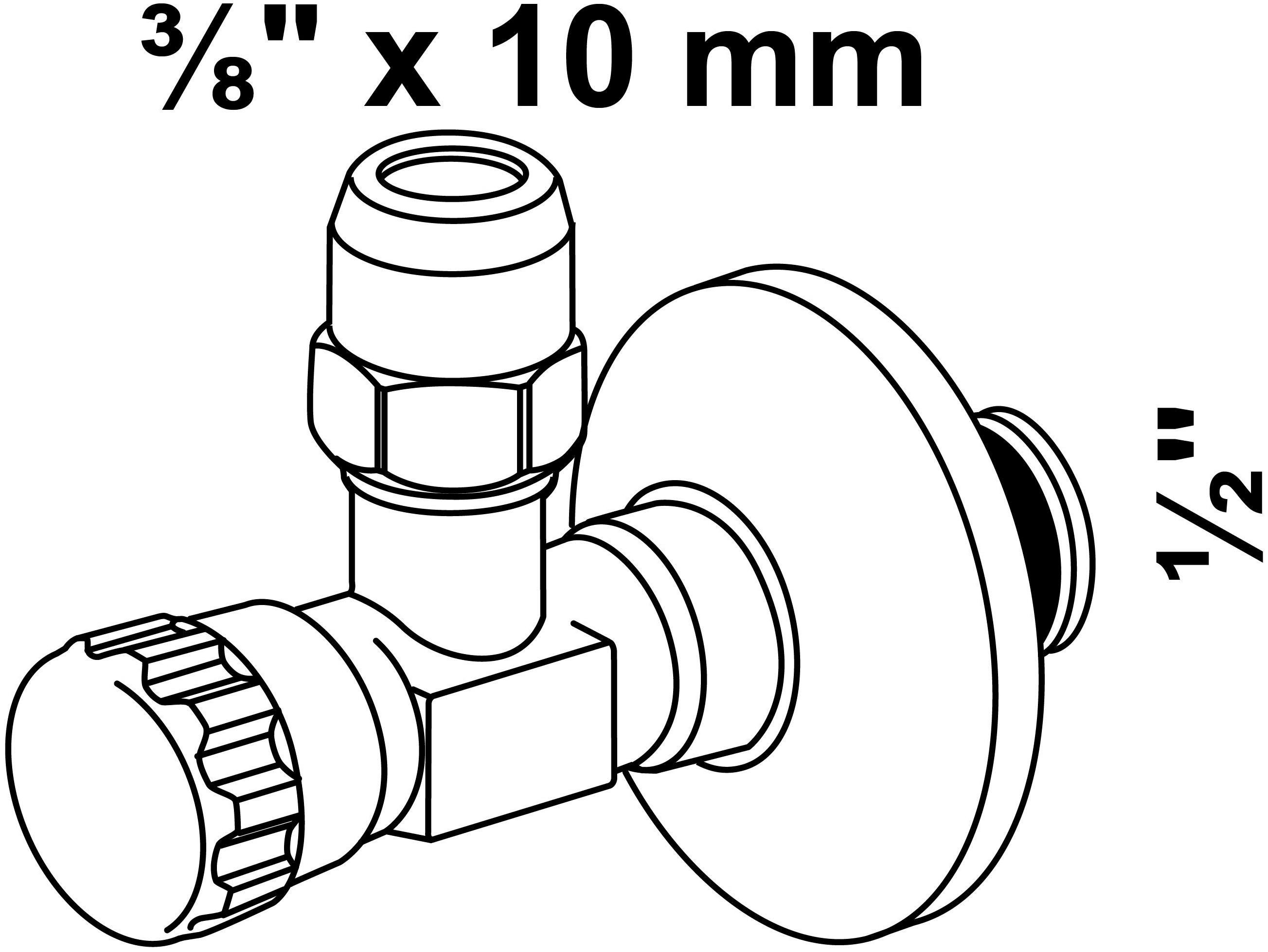 Kirchhoff Hoekventiel Universeel hoekventiel ½ inch zelfafsluitend, ½', 23x50x90 mm