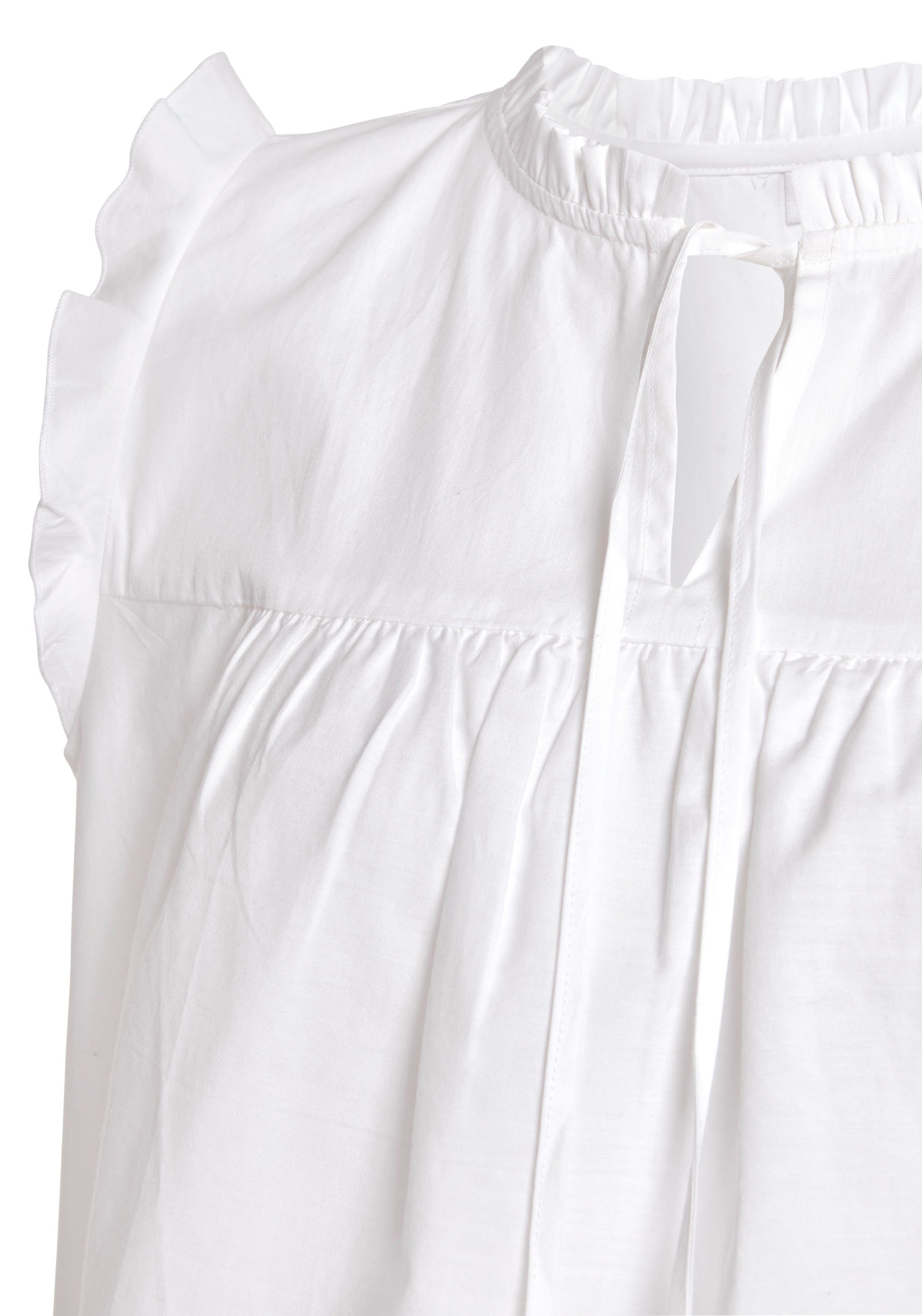Vivance Blouse met korte mouwen met broderie anglaise en v-hals, blousetop, zomers