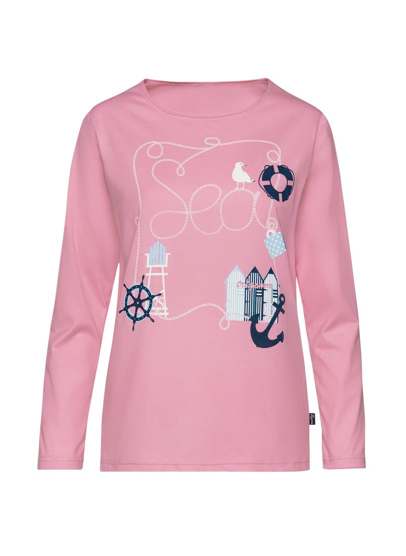 Trigema Pyjama TRIGEMA pyjama top met maritiem printmotief (1-delig)