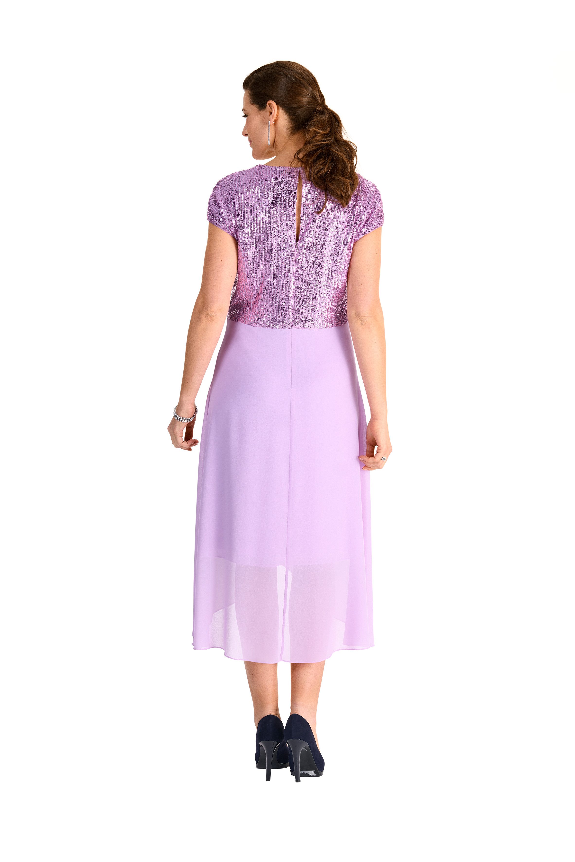 HERMANN LANGE Collection Jurk met pailletten met verfijnde materiaalmix van pailletten en chiffon