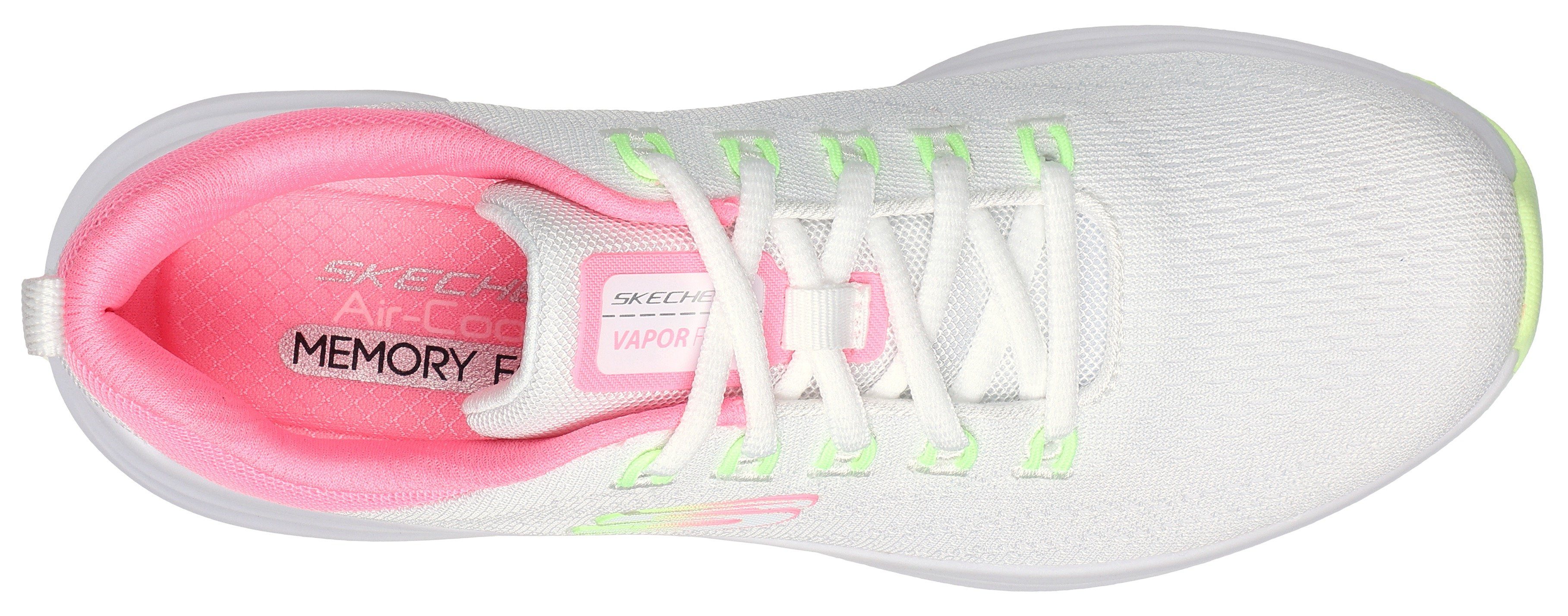 Skechers Sneakers met sleehak VAPOR FOAM met kleurrijke accenten, vrijetijdsschoen, lage schoen, veterschoen
