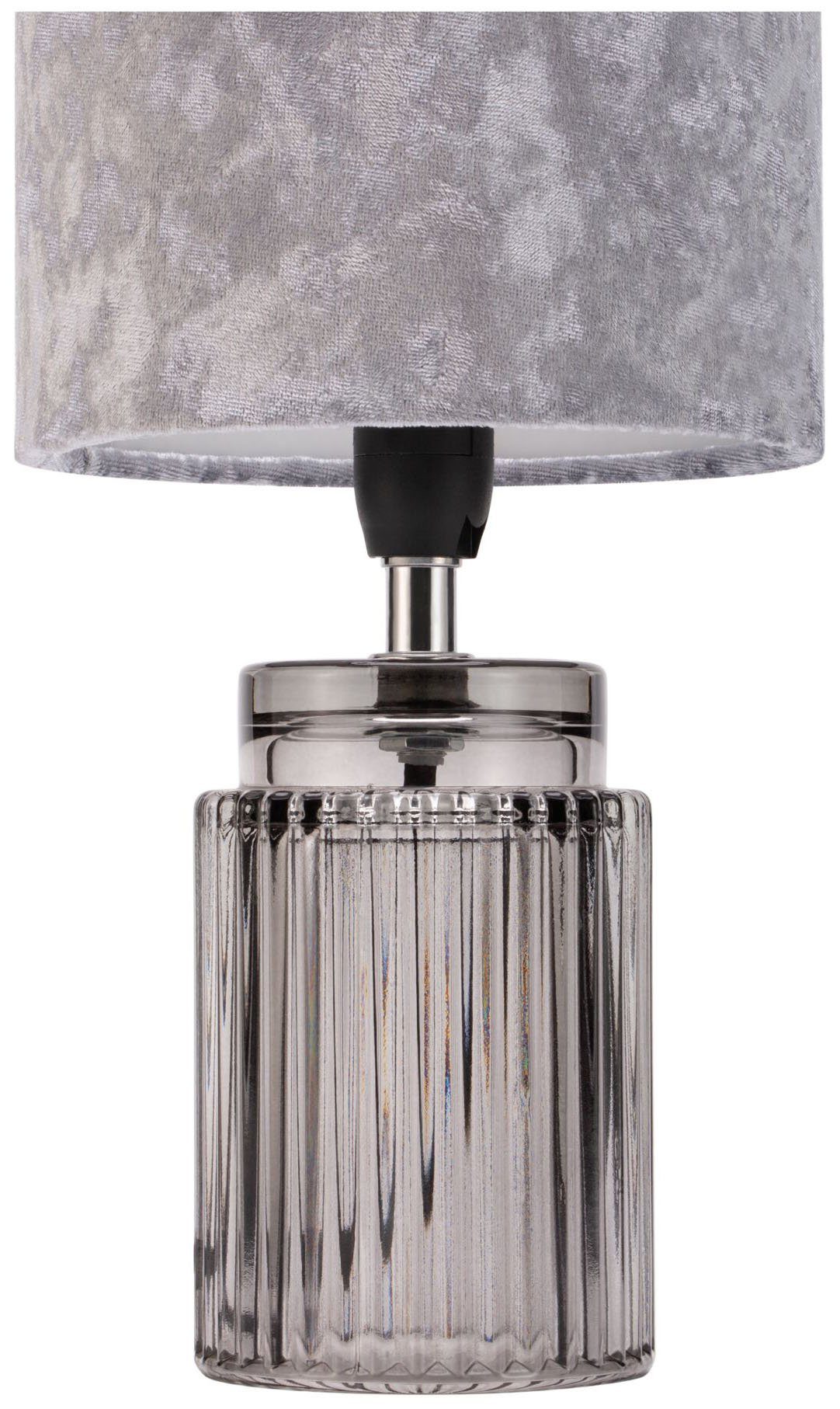Pauleen Tafellamp Classy Velvet max20W grijs/rookglas 230V fluweel/glas