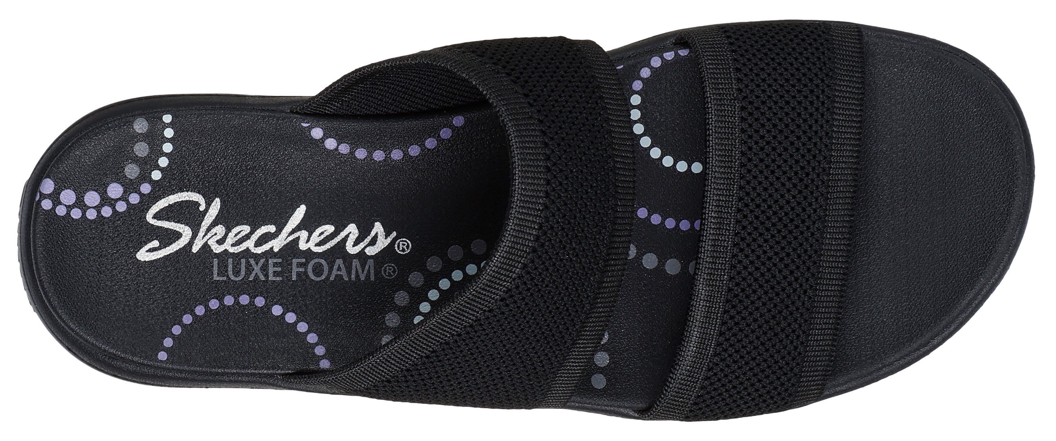 Skechers Slippers SPORTY SLIM , wig sandaal, strand schoen in vegan verwerking