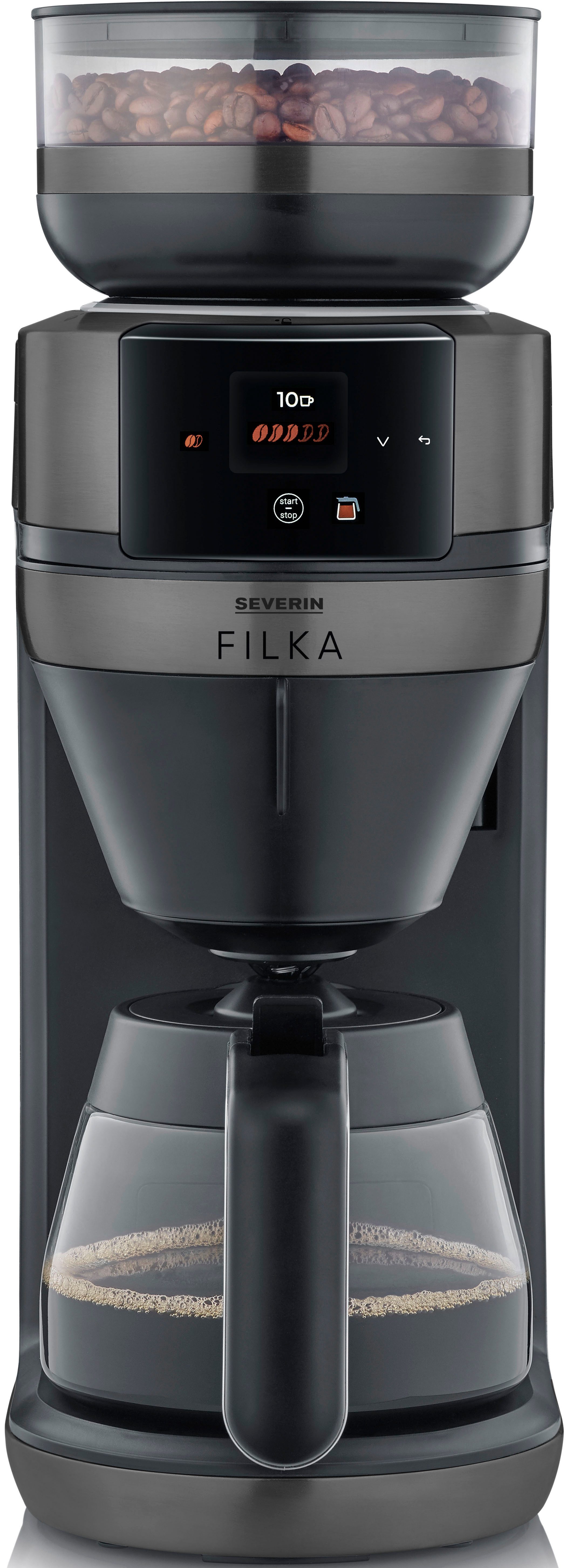 Severin Koffiezetapparaat met bonenmaler KA 4854 Filterkaffee-Vollautomat FILKA 2.0 Glas