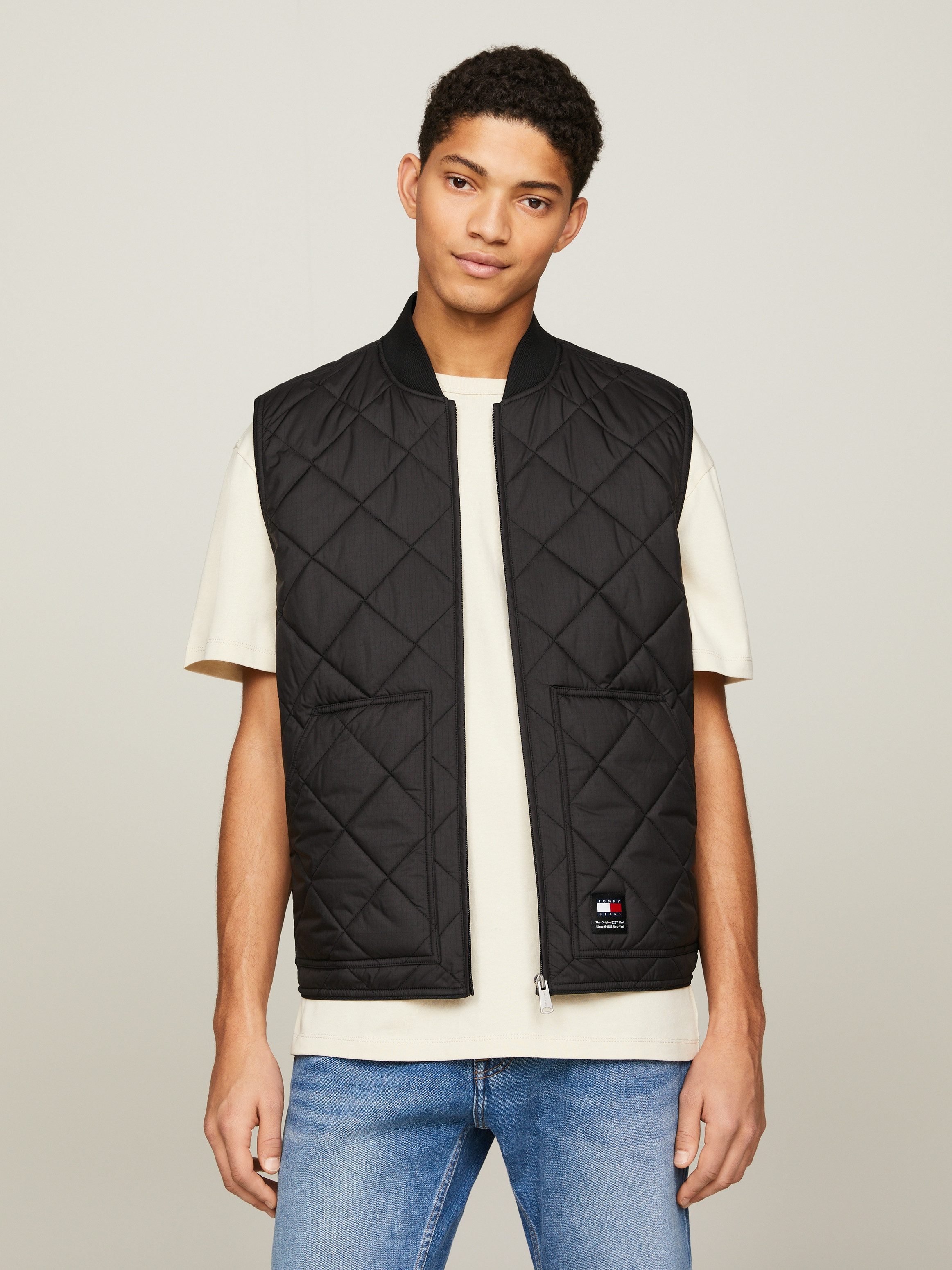 TOMMY JEANS Bodywarmer TJM REG ENTRY VEST met modieus ruitpatroon