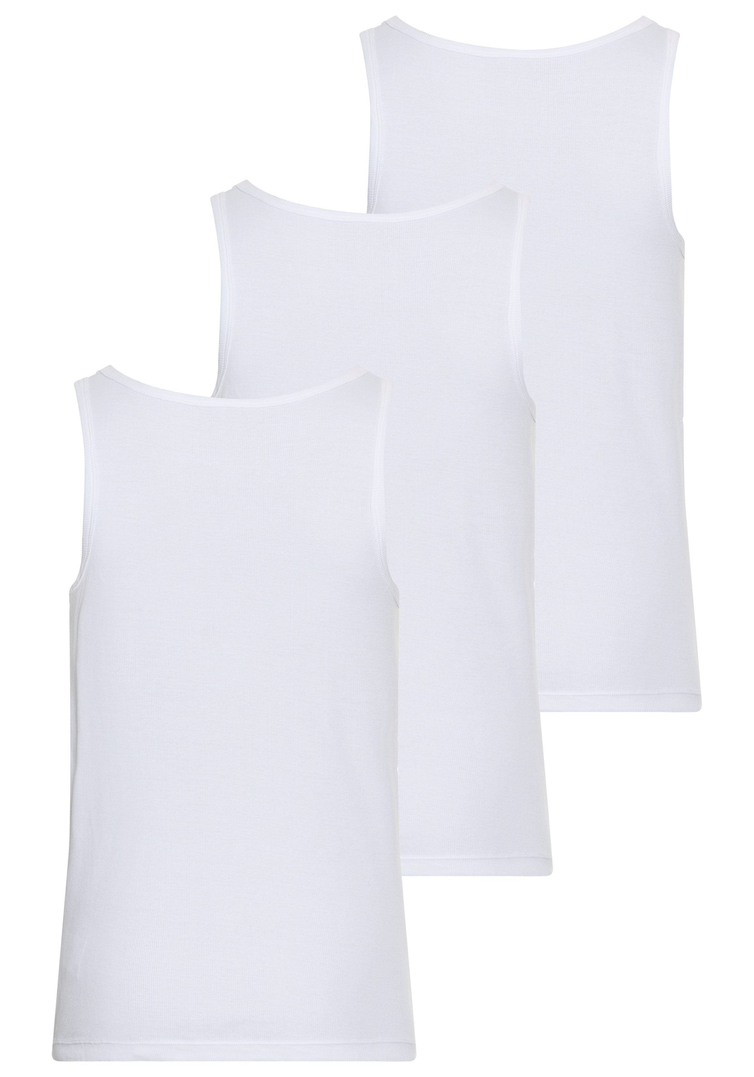 HUGO underwear Geribde tanktop Basic, ronde hals (3-delig, Set van 3)