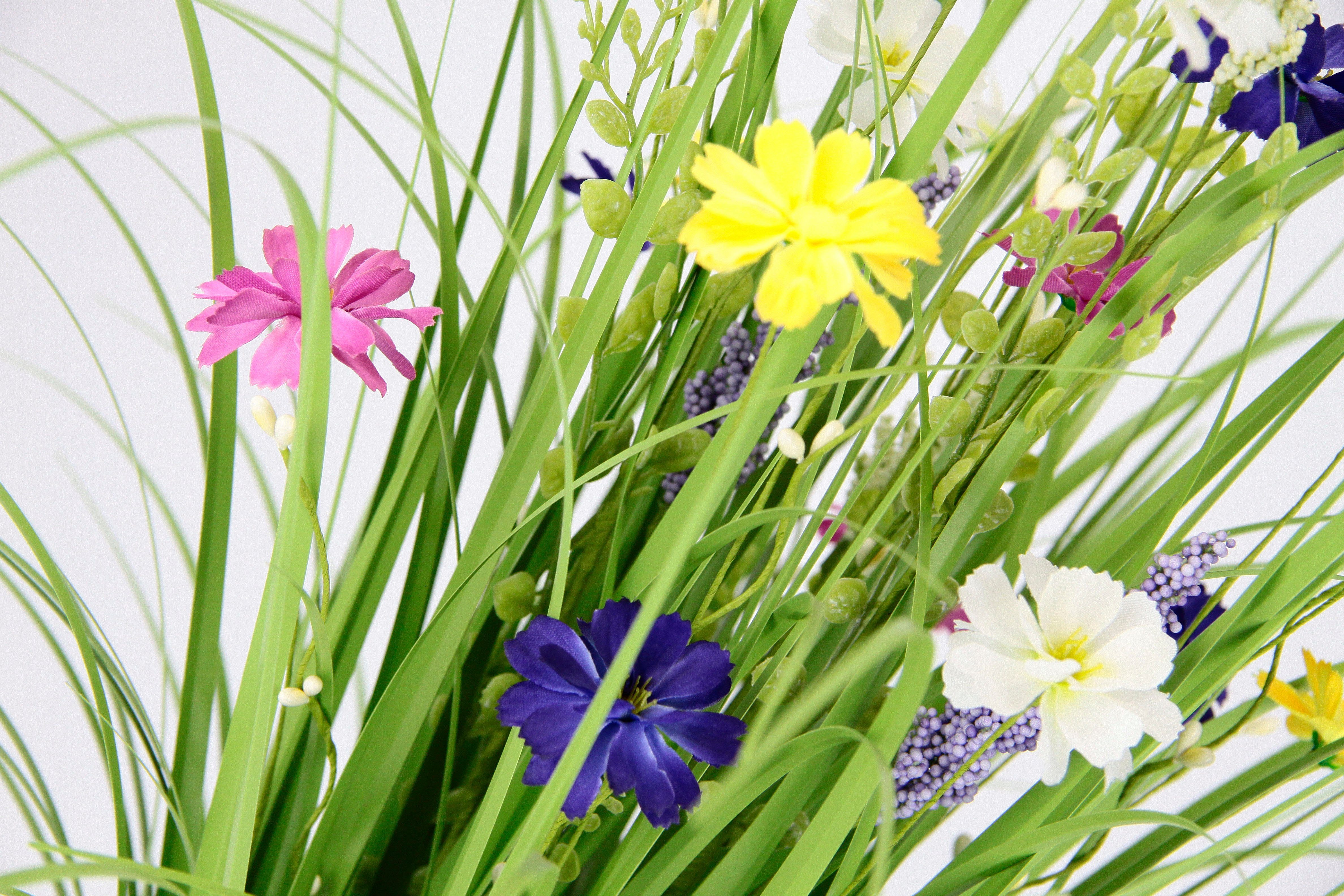 I.GE.A. Kunstgras Met cosmea-bloemen Grasbundel, kunstmatig, siergras (1 stuk)