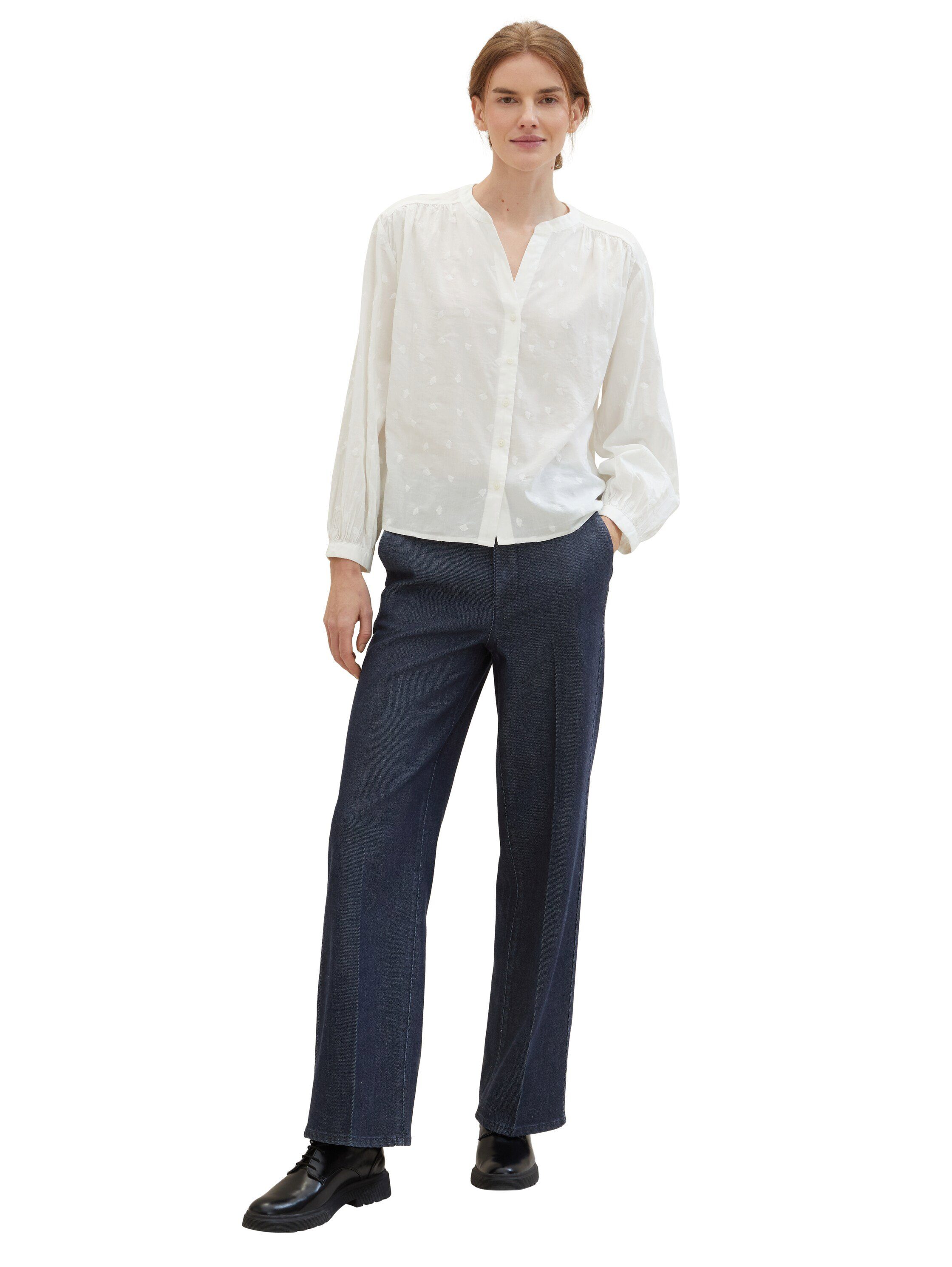 Tom Tailor Blouse met lange mouwen met allover borduurwerk