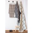 david fussenegger deken met modern ruitdesign - made in austria bruin