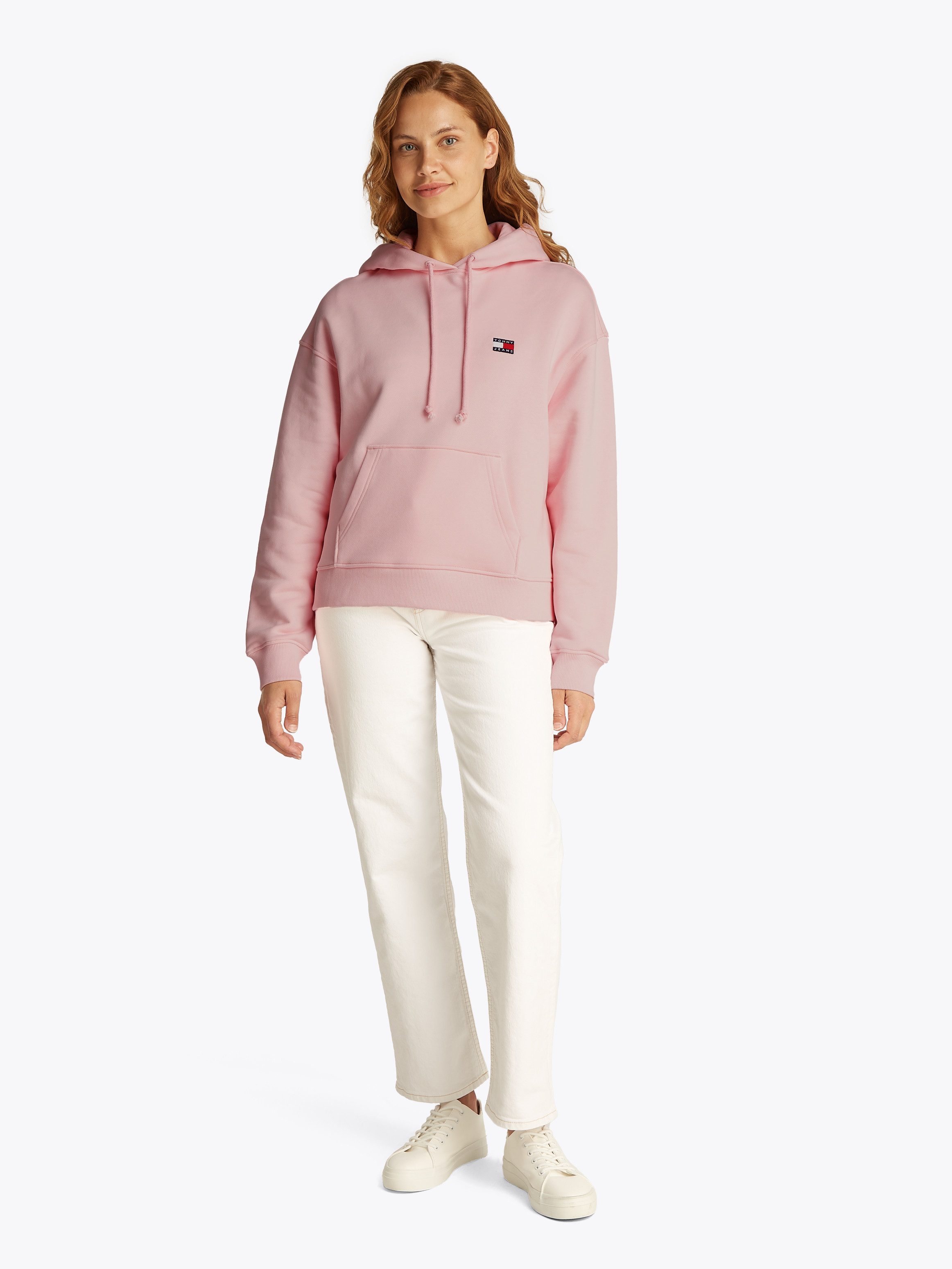 Tommy Jeans Curve Hoodie TJW BXY BADGE HOODIE EXT in grote maten, capuchon, badge