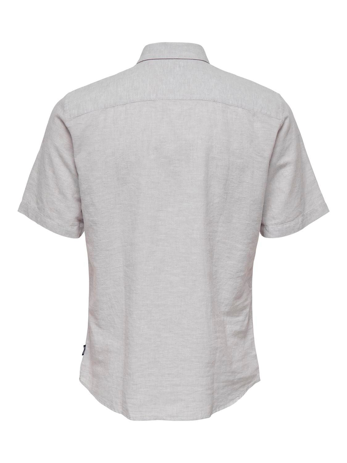 ONLY & SONS Overhemd met korte mouwen ONSCAIDEN SS SOLID LINEN SHIRT NOOS