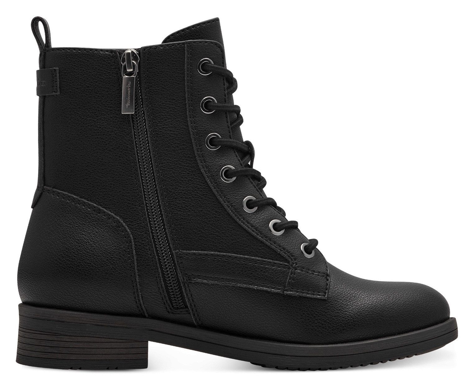 Tamaris Hoge veterschoenen SHAE blokhak, veterschoenen, laarsjes met decoratieve ritssluiting