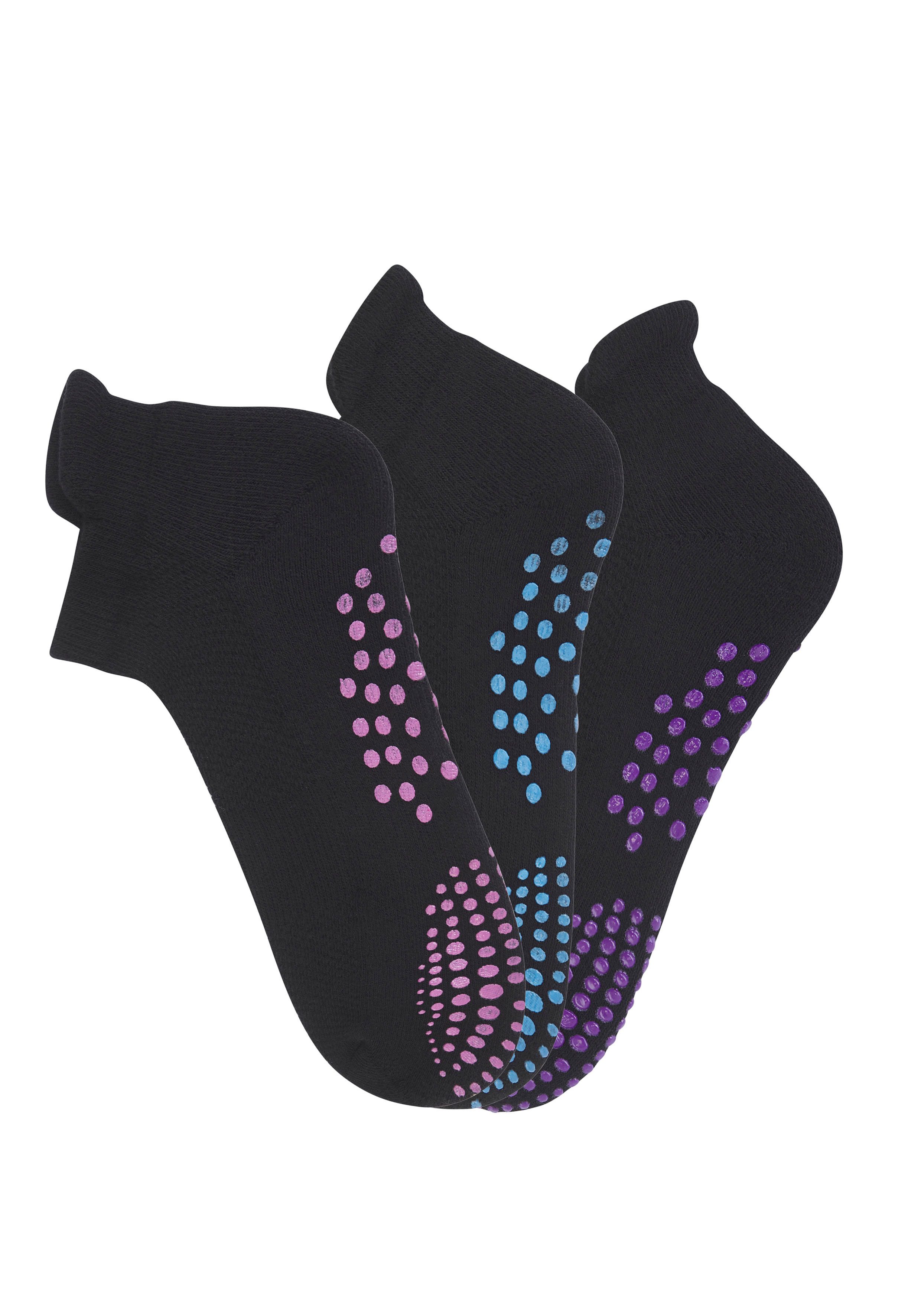 Lavana ABS-sokken met gekleurde nopjes (set, 3 paar)