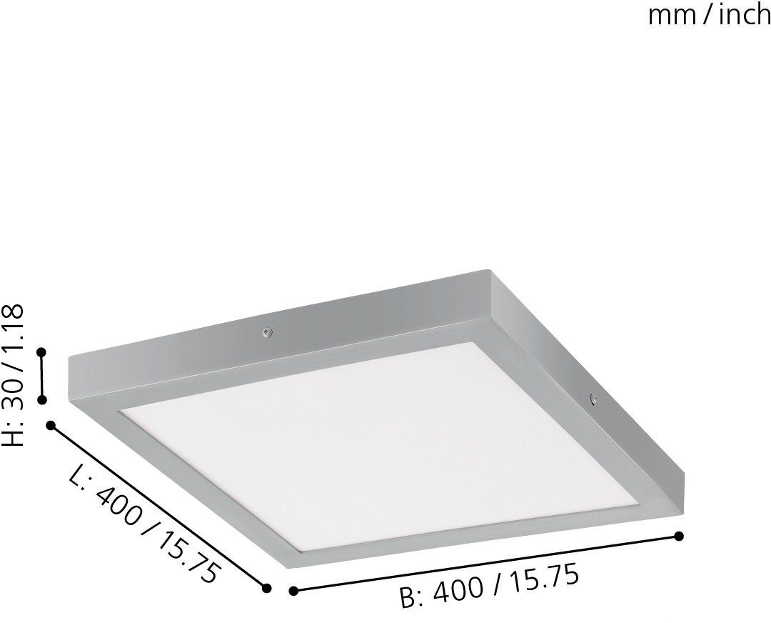 EGLO Opbouwarmatuur FUEVA 1 slank design, slechts 3 cm hoog (1 stuk)